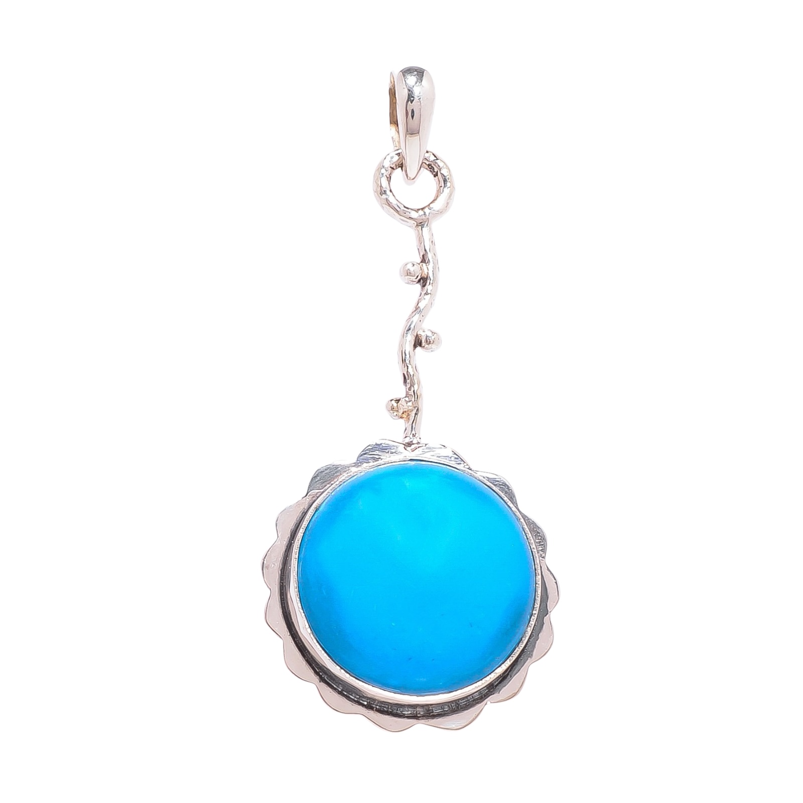 Sleeping Beauty Turquoise - Simulated 925 Solid Sterling Silver Pendant