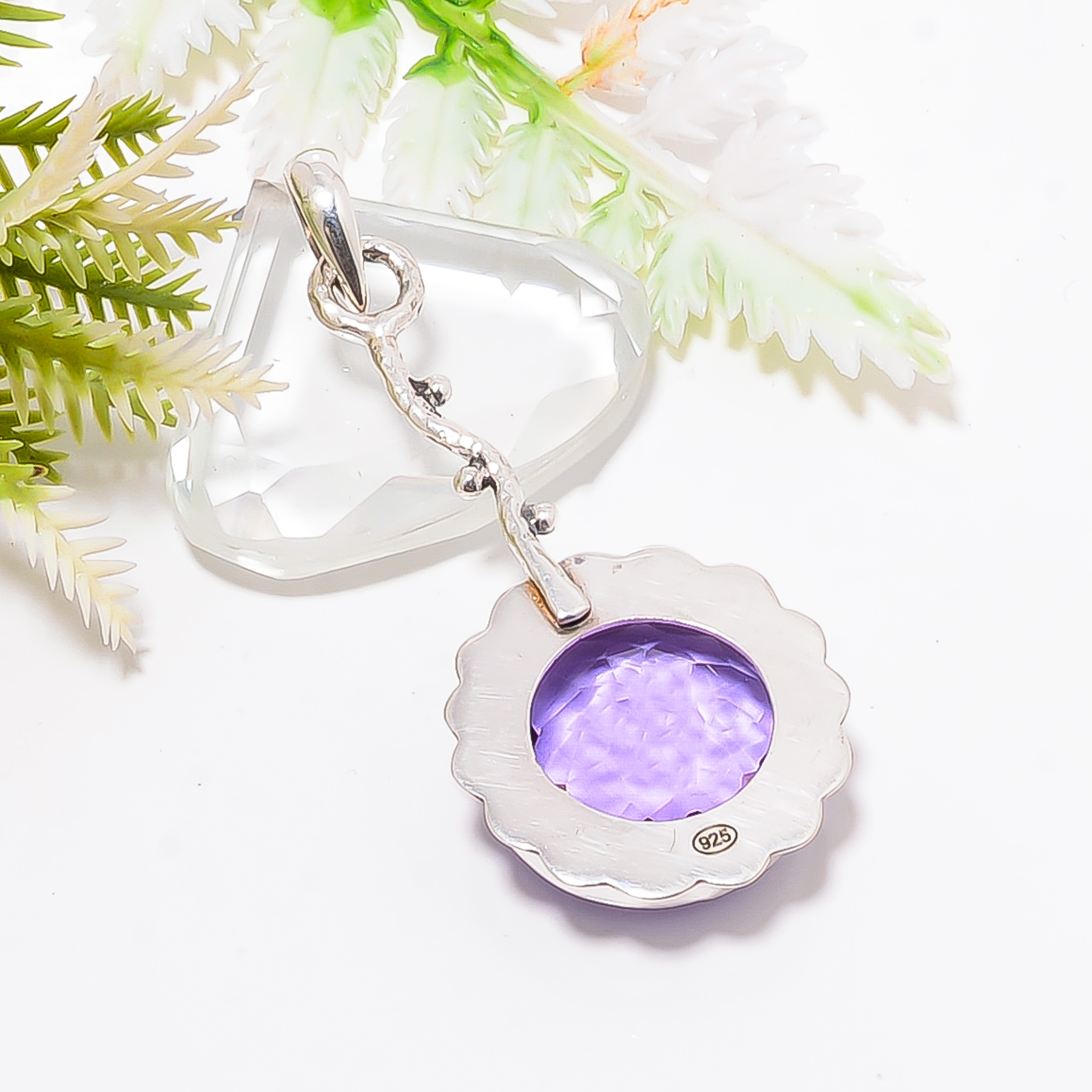 Colour Changing Alexandrite - Simulated 925 Solid Sterling Silver Pendant