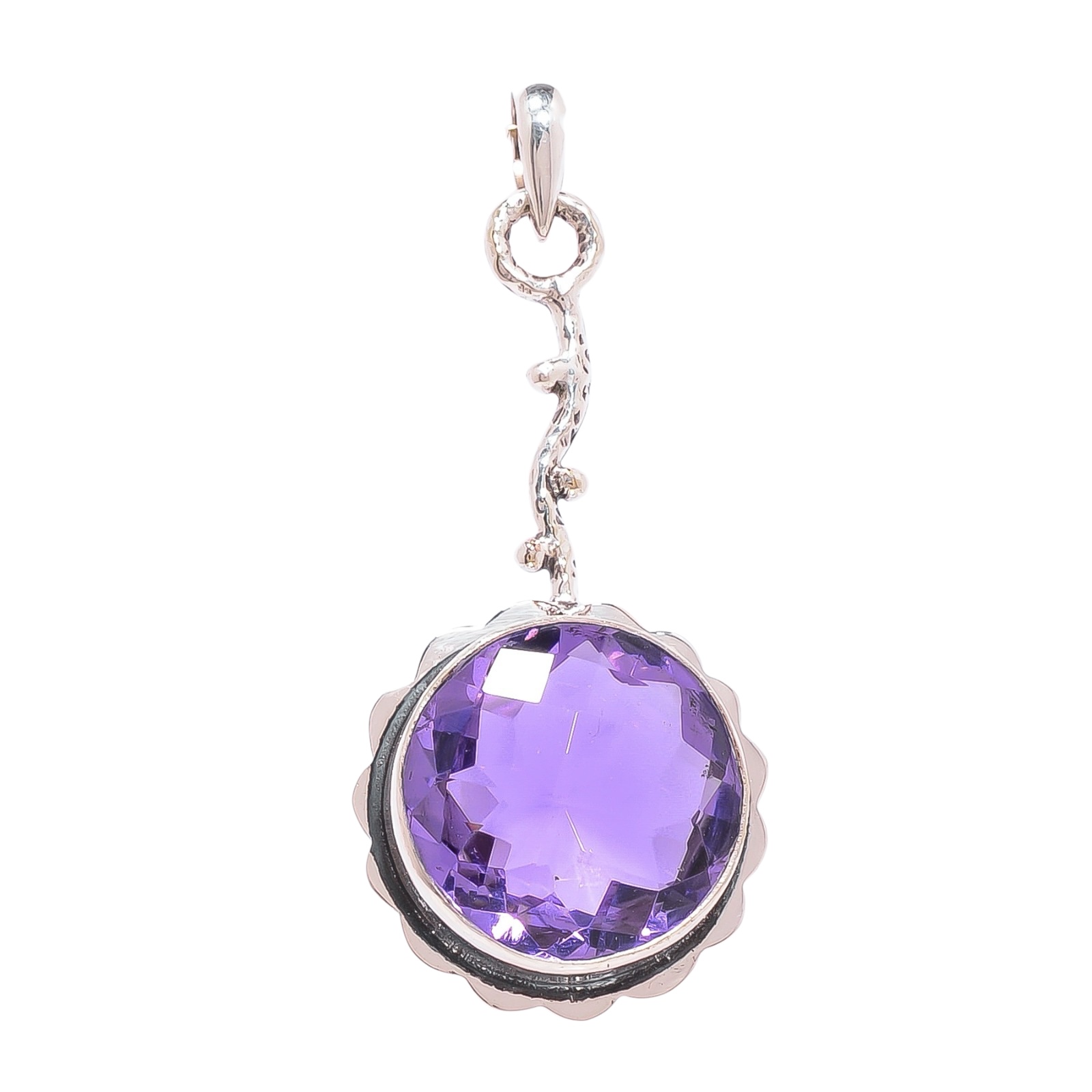 Colour Changing Alexandrite - Simulated 925 Solid Sterling Silver Pendant