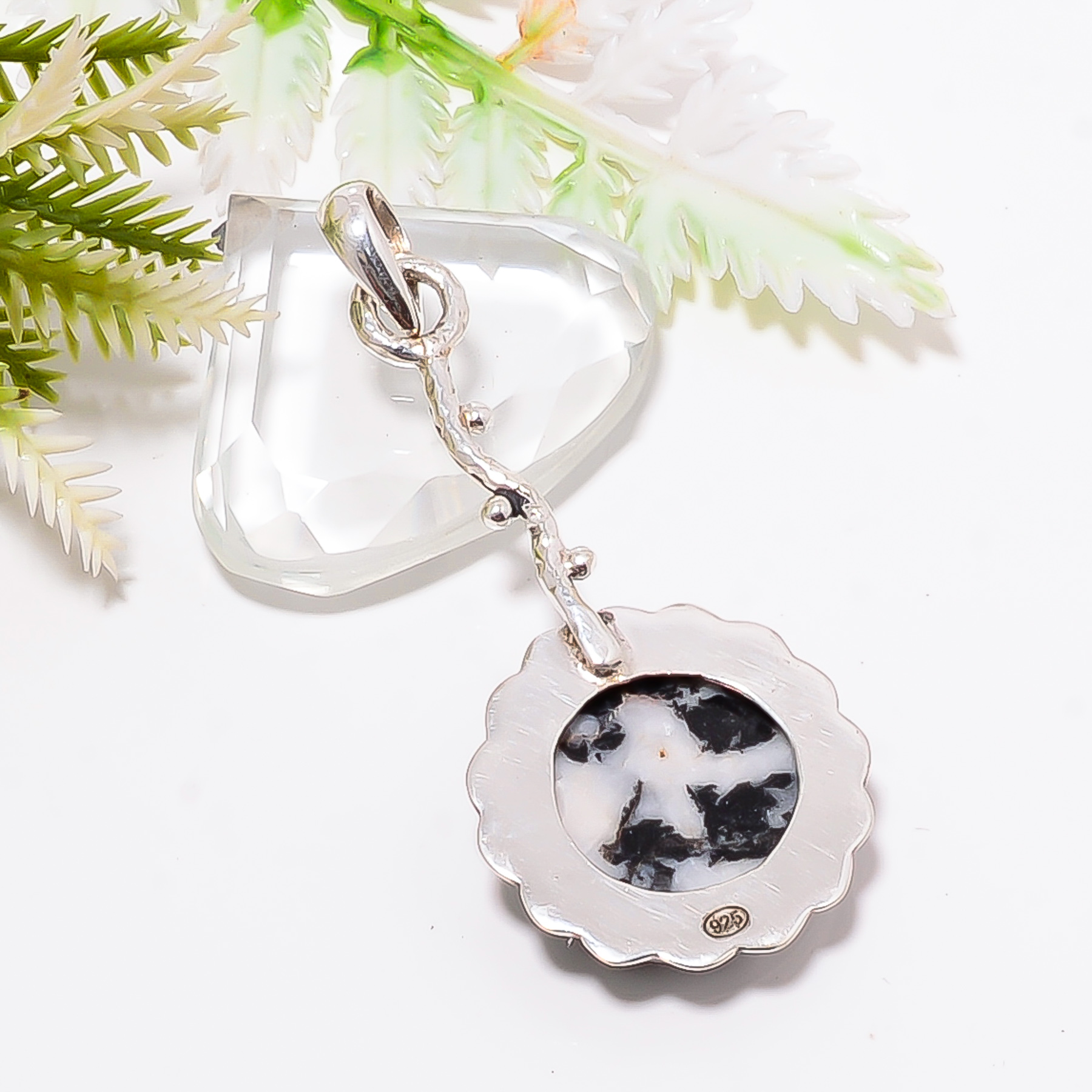 White Buffalo Turquoise - Nevada 925 Solid Sterling Silver Pendant