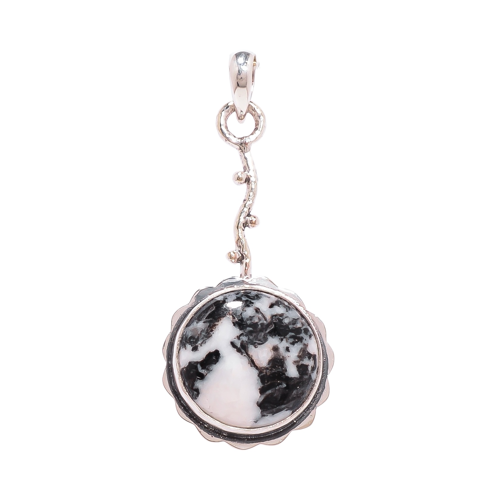 White Buffalo Turquoise - Nevada 925 Solid Sterling Silver Pendant