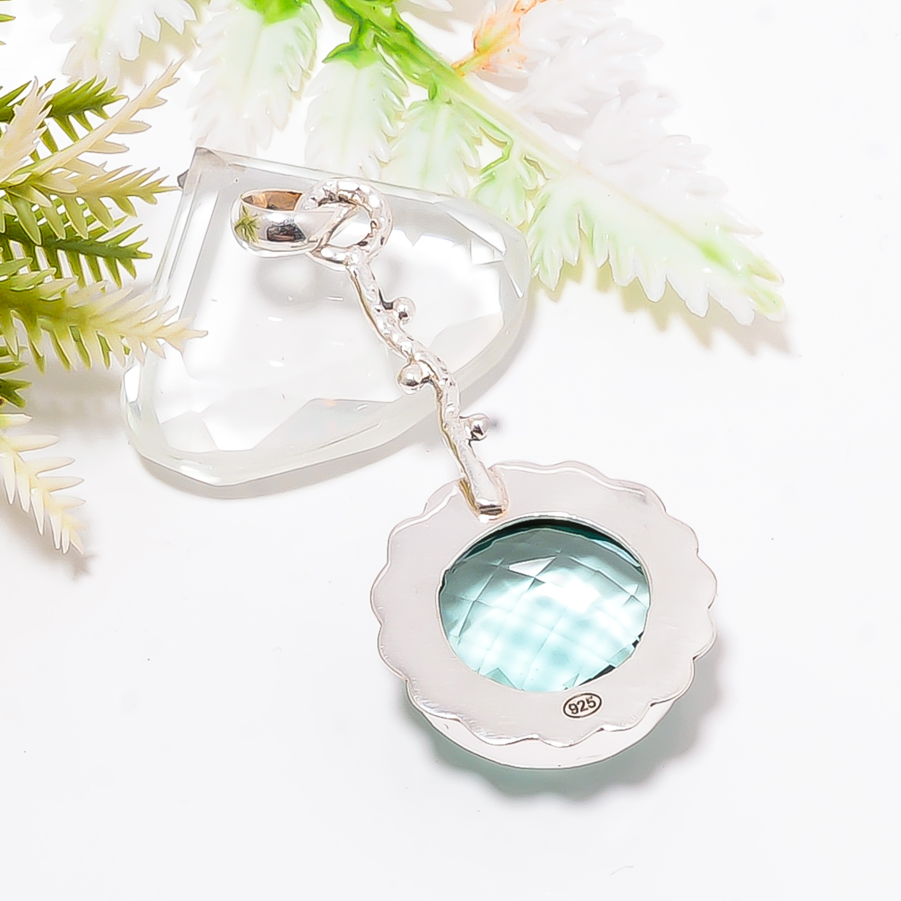 Apatite - Simulated 925 Solid Sterling Silver Pendant
