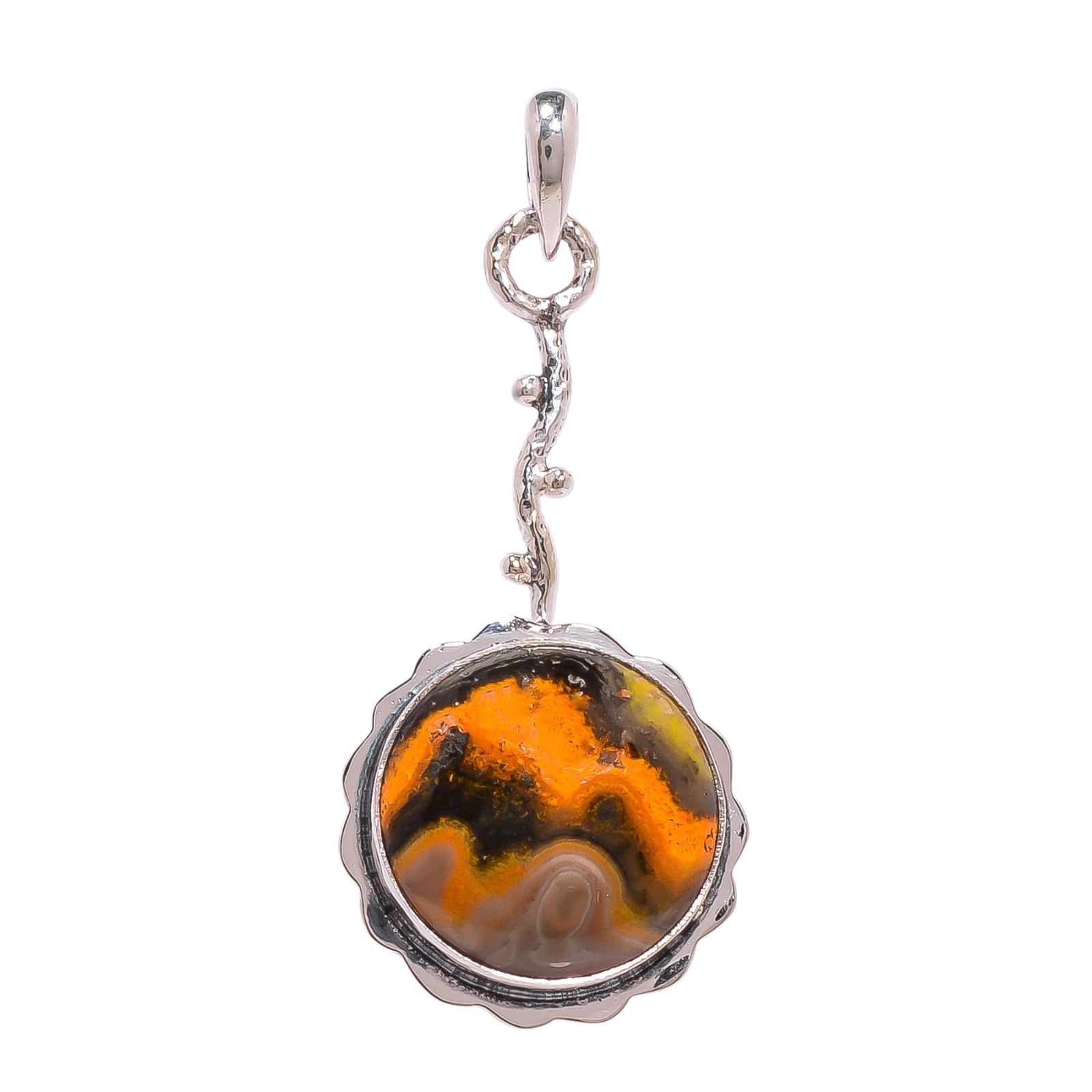 Bumble Bee Jasper - Indonesia 925 Solid Sterling Silver Pendant