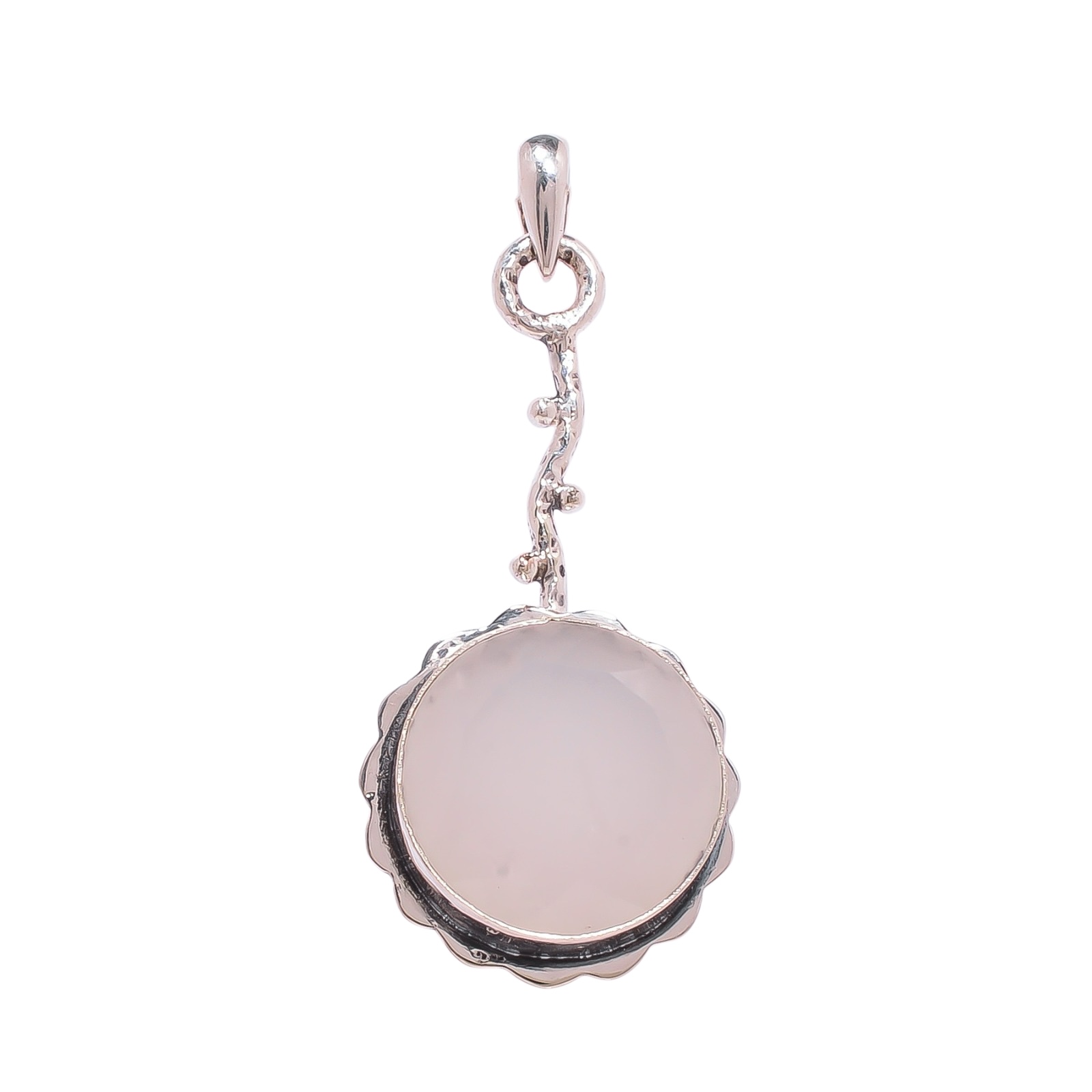 Milky Opal - Simulated 925 Solid Sterling Silver Pendant