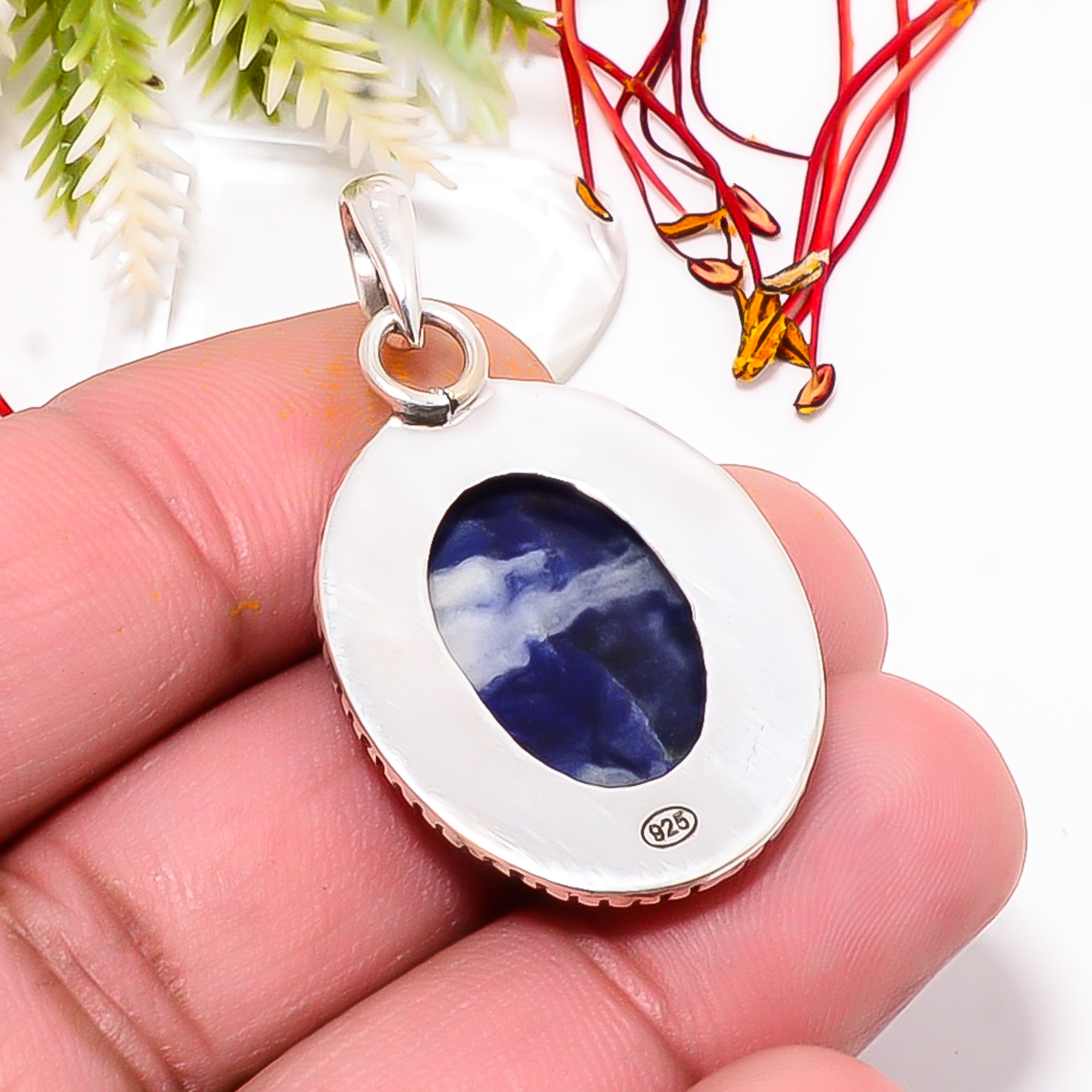 Sodalite - Minas Gerais 925 Solid Sterling Silver Pendant