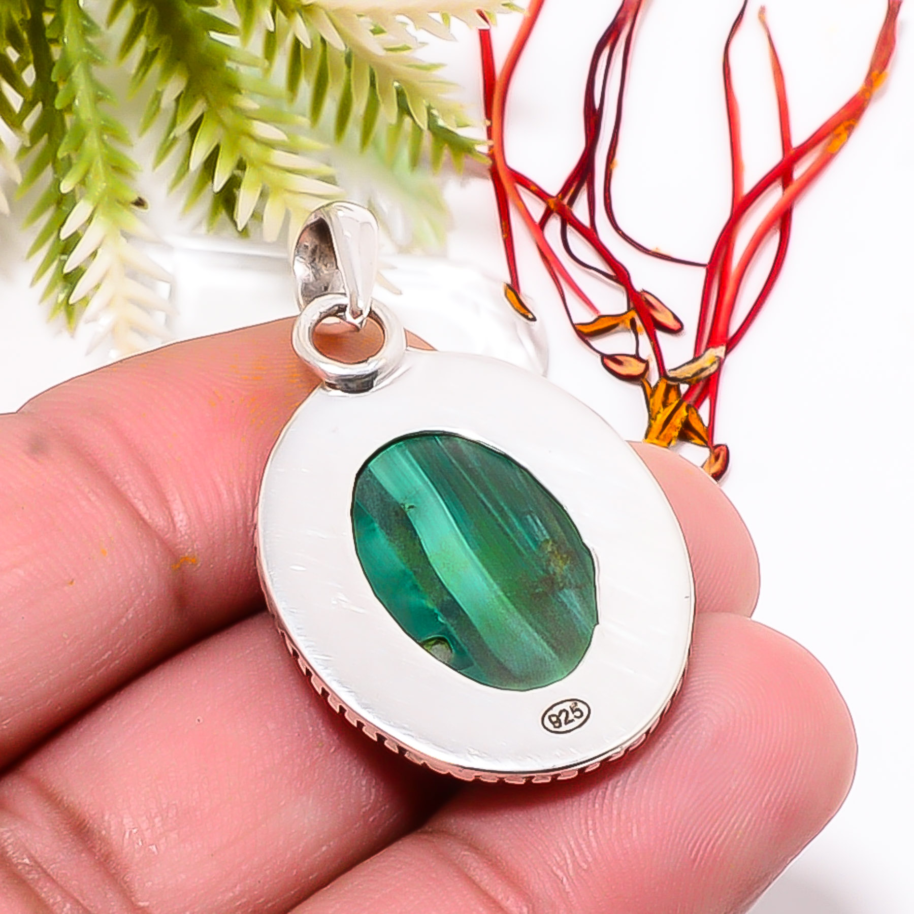 Malachite - Congo 925 Solid Sterling Silver Pendant