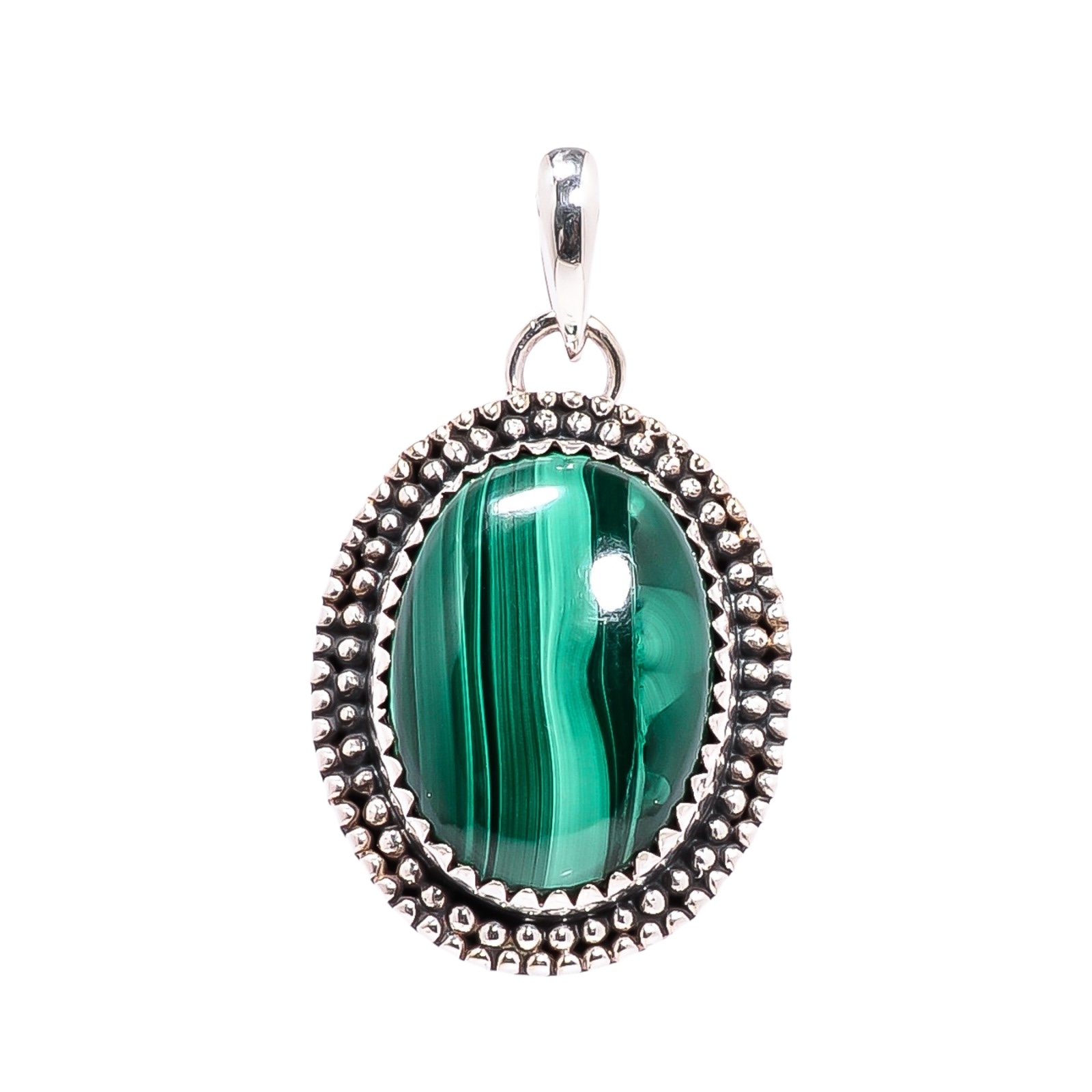 Malachite - Congo 925 Solid Sterling Silver Pendant
