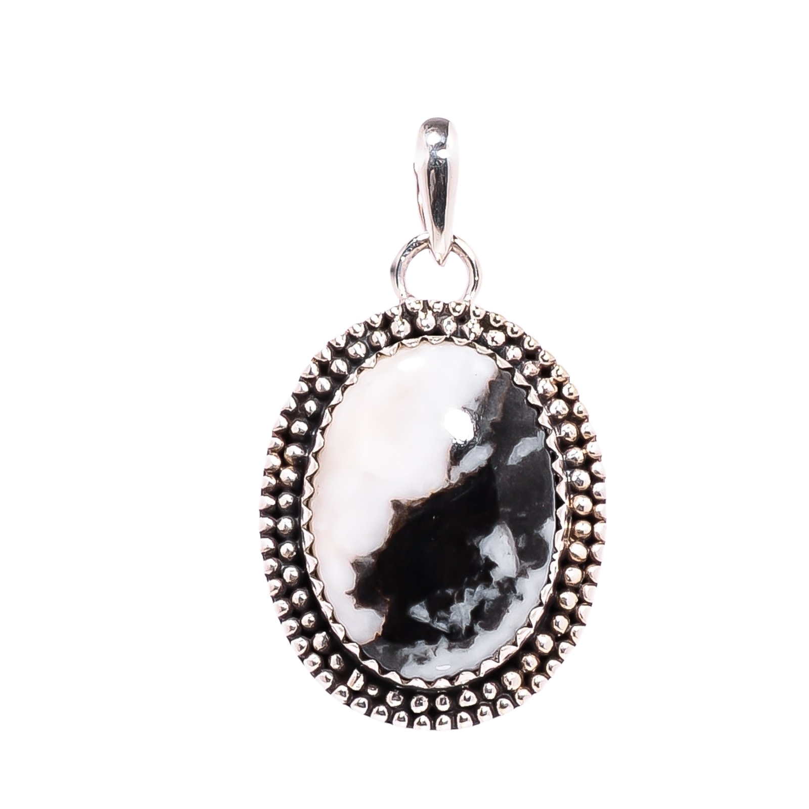 White Buffalo Turquoise - Nevada 925 Solid Sterling Silver Pendant