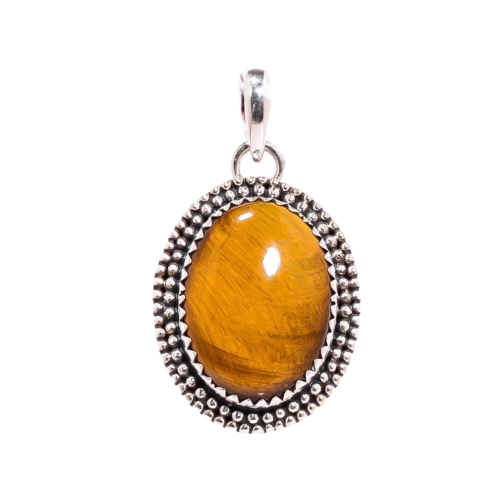 Yellow Tiger Eye - South Africa 925 Solid Sterling Silver Pendant