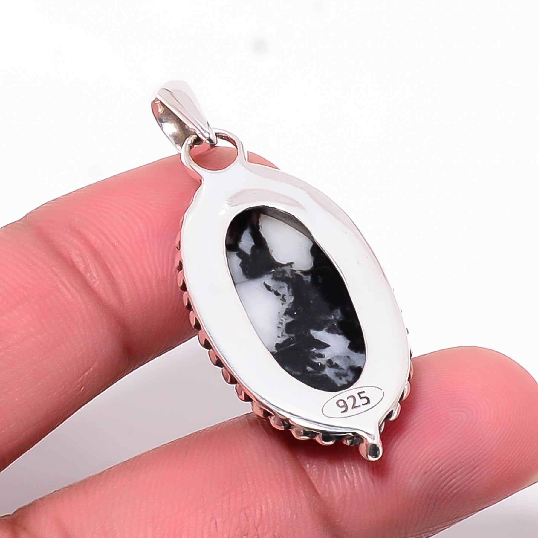 White Buffalo Turquoise - Nevada 925 Solid Sterling Silver Pendant