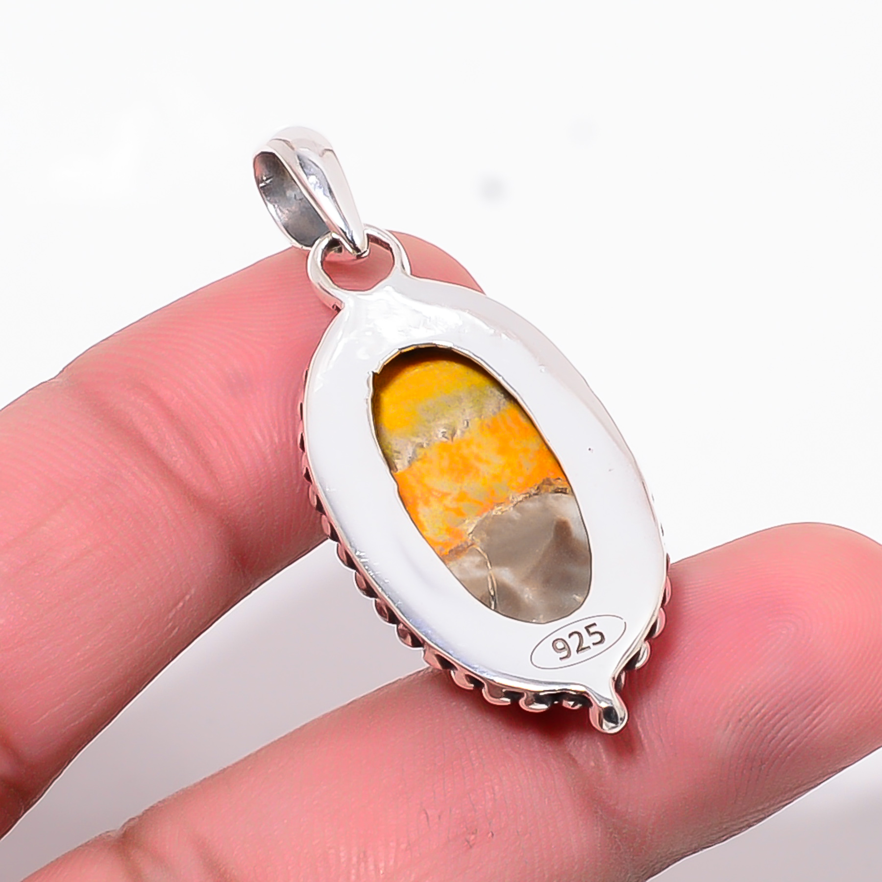 Bumble Bee Jasper - Indonesia 925 Solid Sterling Silver Pendant