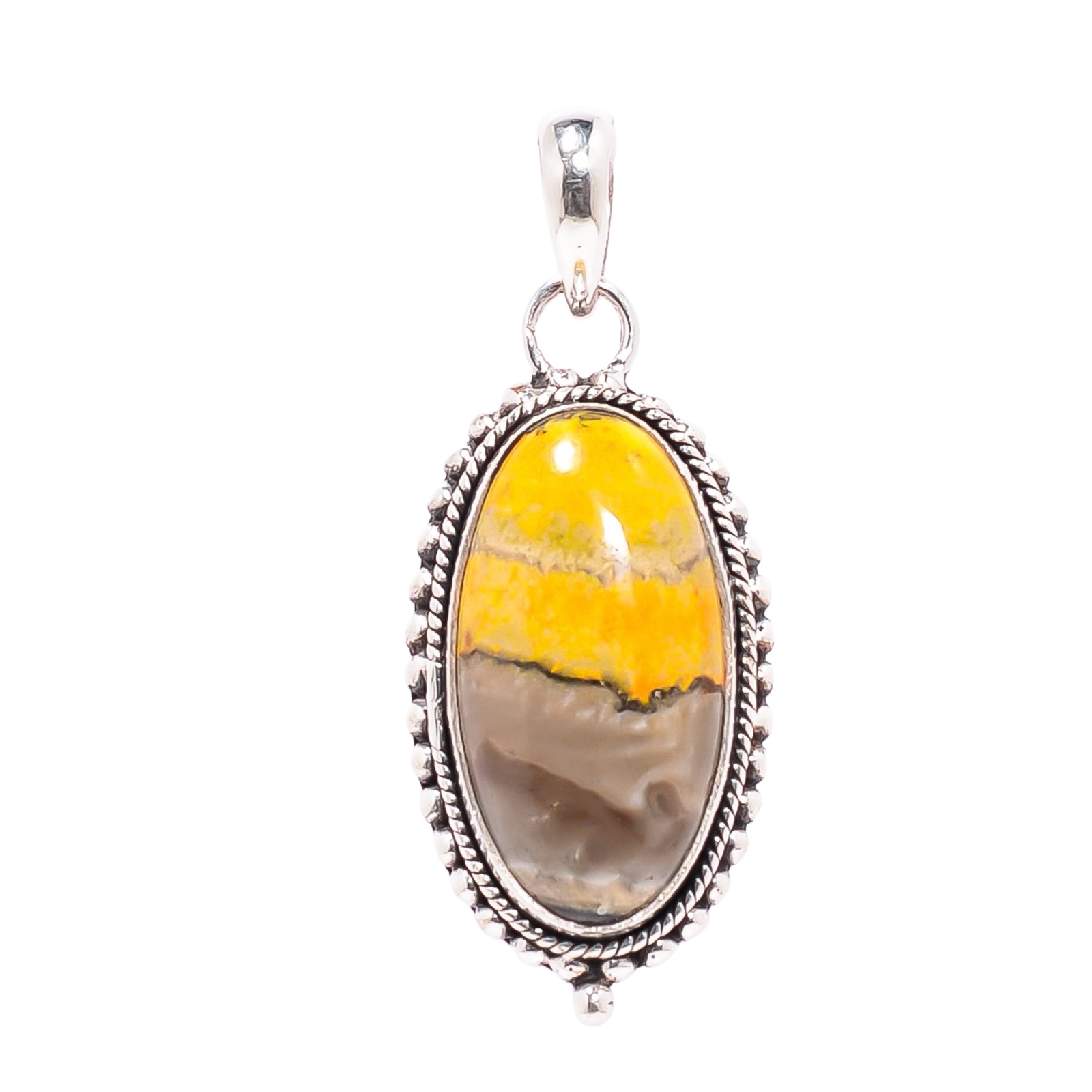 Bumble Bee Jasper - Indonesia 925 Solid Sterling Silver Pendant