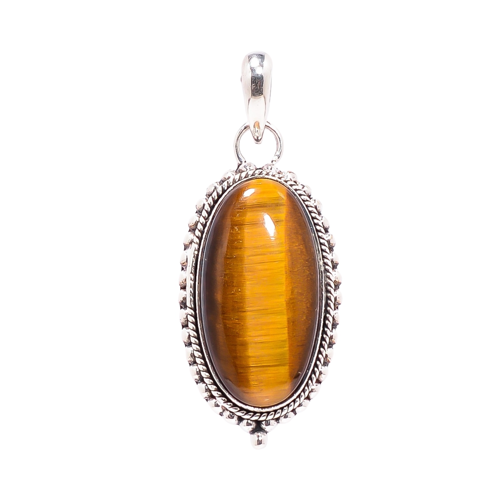 Yellow Tiger Eye - South Africa 925 Solid Sterling Silver Pendant