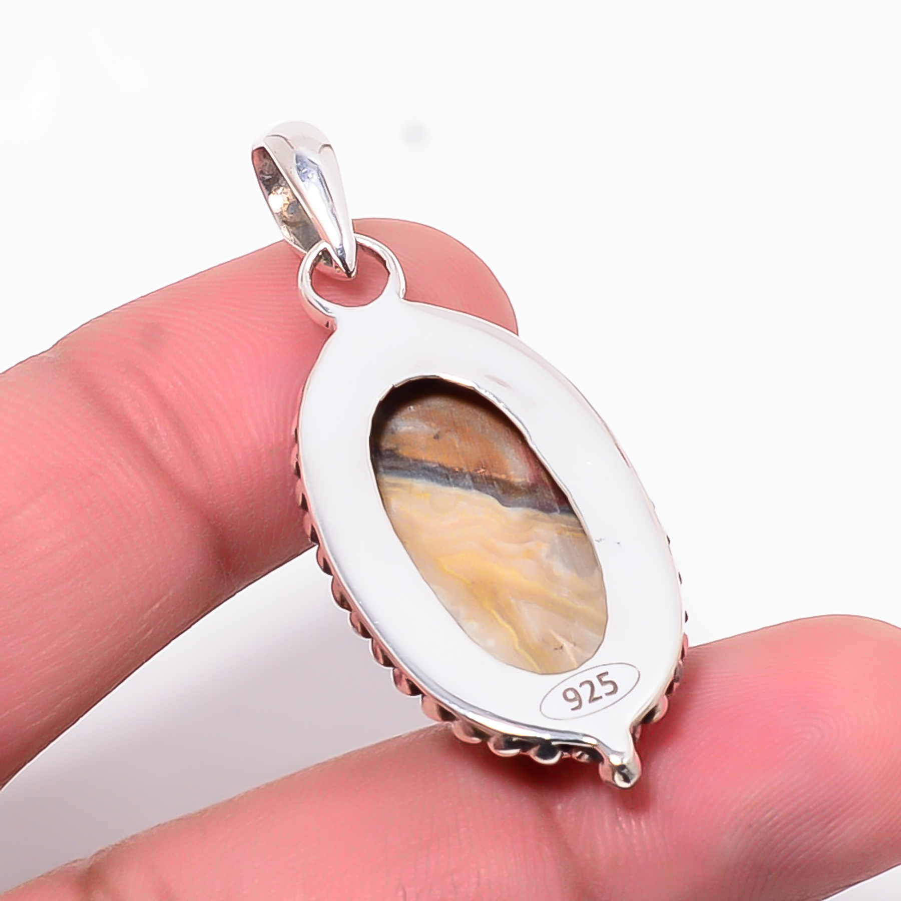 Crazy Lace Agate - Australia 925 Solid Sterling Silver Pendant
