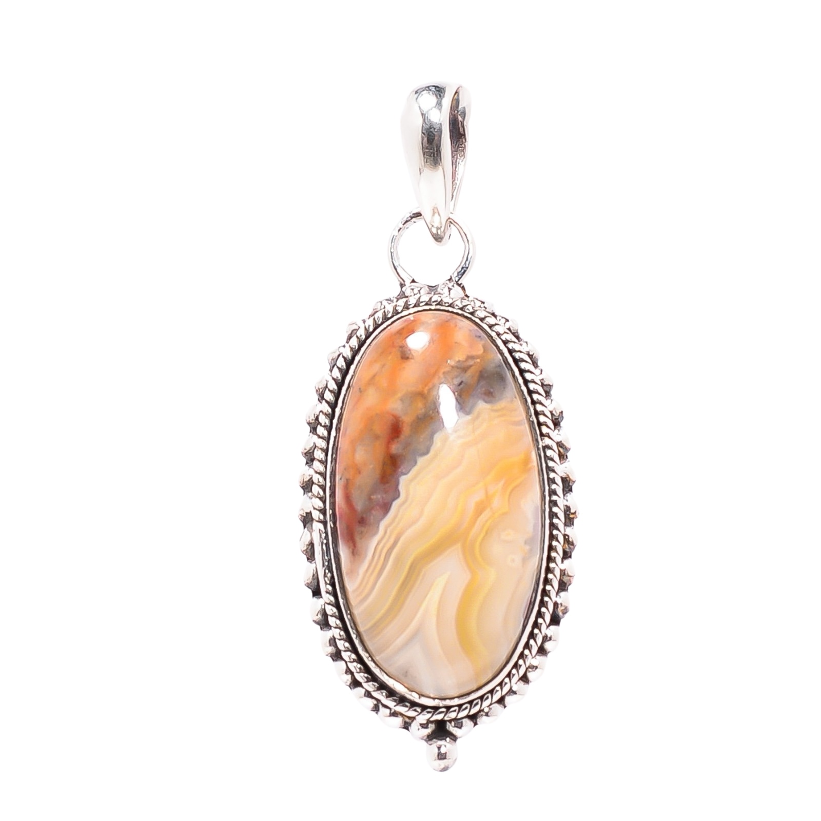 Crazy Lace Agate - Australia 925 Solid Sterling Silver Pendant