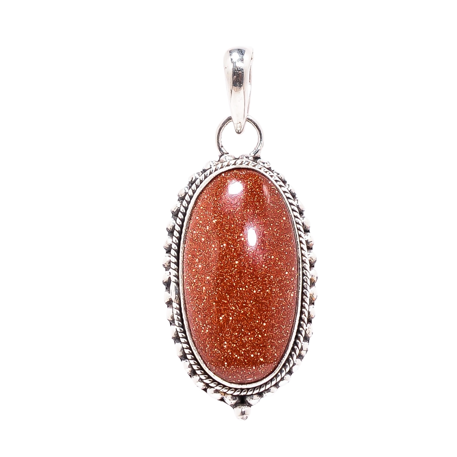 Golden Sunstone - Simulated 925 Solid Sterling Silver Pendant