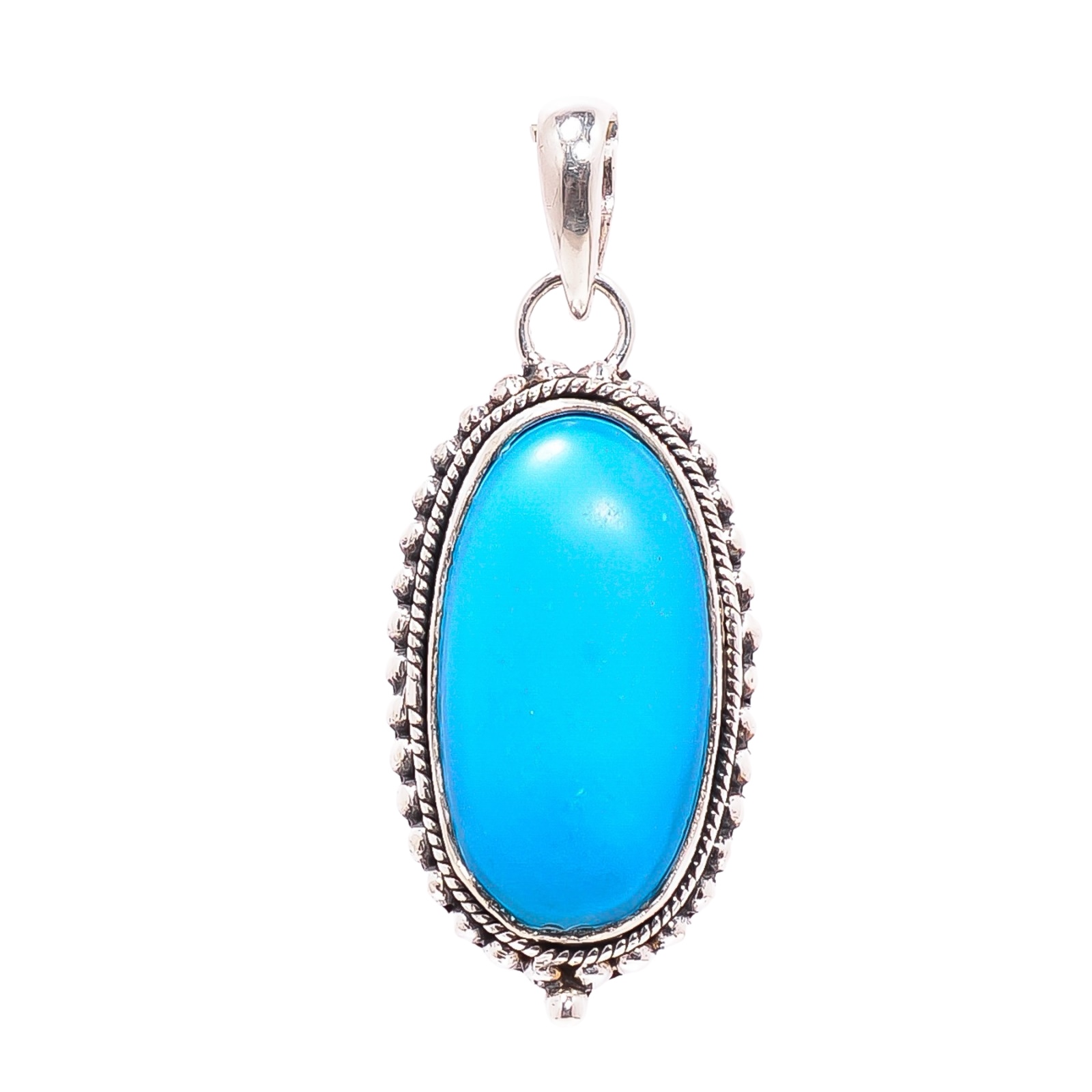 Sleeping Beauty Turquoise - Simulated 925 Solid Sterling Silver Pendant