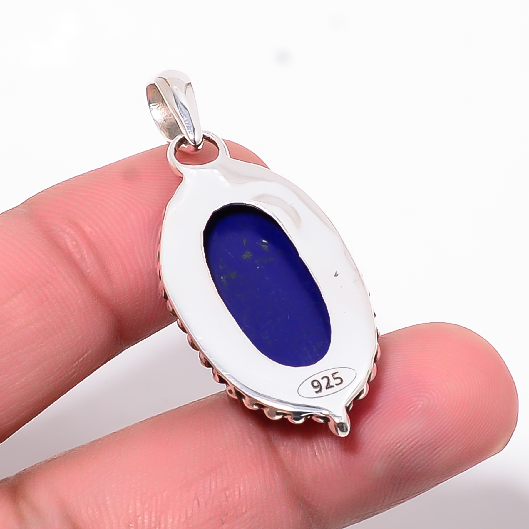 Lapis Lazuli - Simulated 925 Solid Sterling Silver Pendant