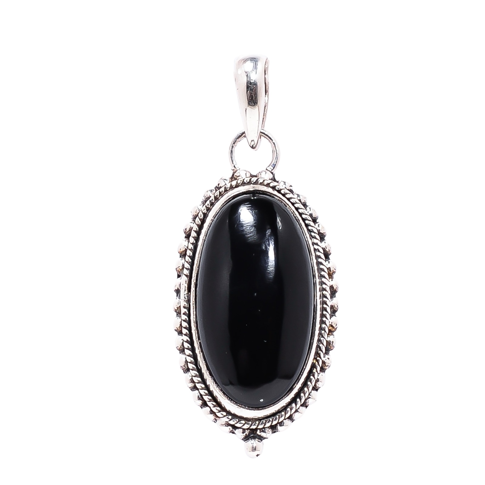 Black Onyx - Brazil 925 Solid Sterling Silver Pendant
