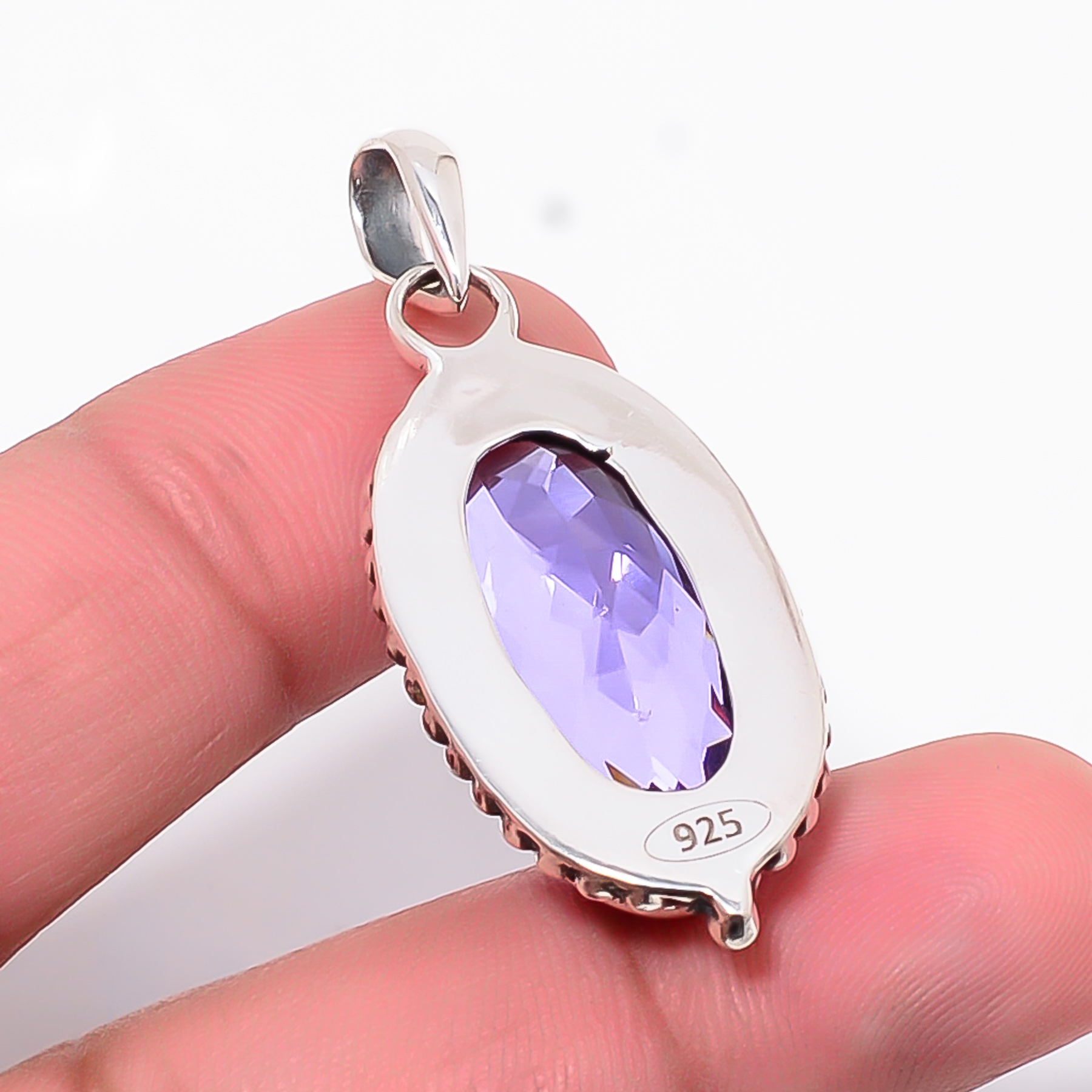 Colour Changing Alexandrite - Simulated 925 Solid Sterling Silver Pendant