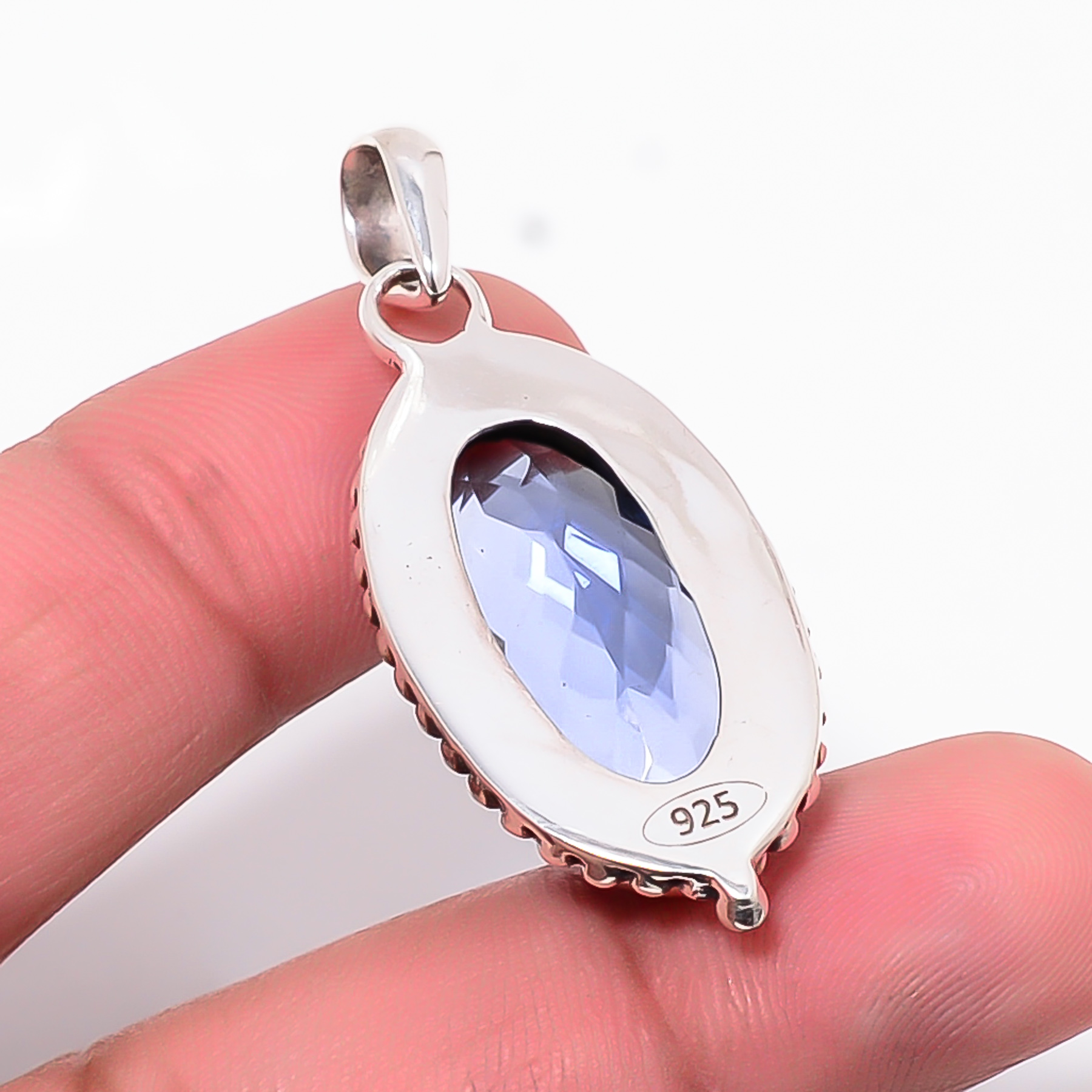 Tanzanite - Simulated 925 Solid Sterling Silver Pendant