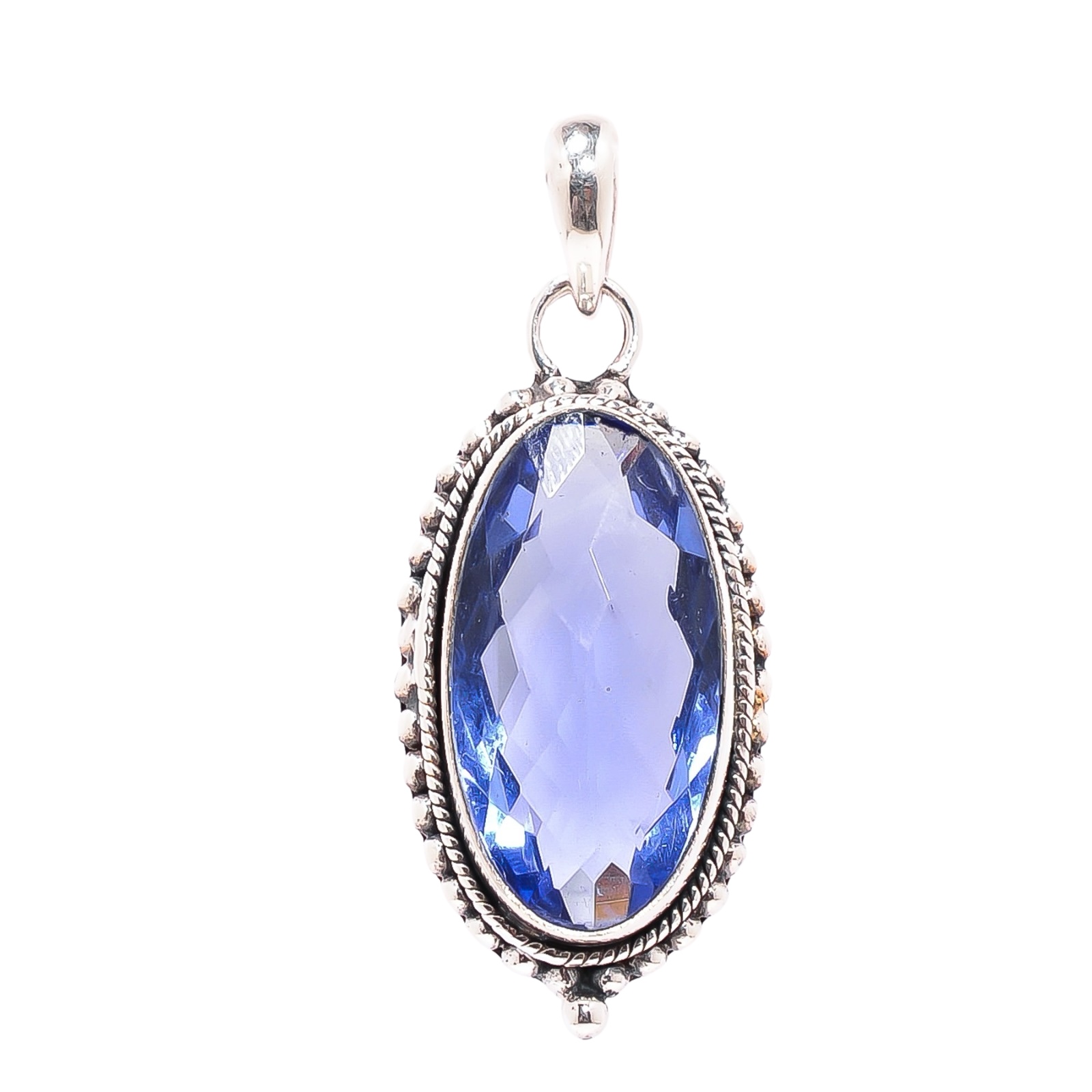 Tanzanite - Simulated 925 Solid Sterling Silver Pendant