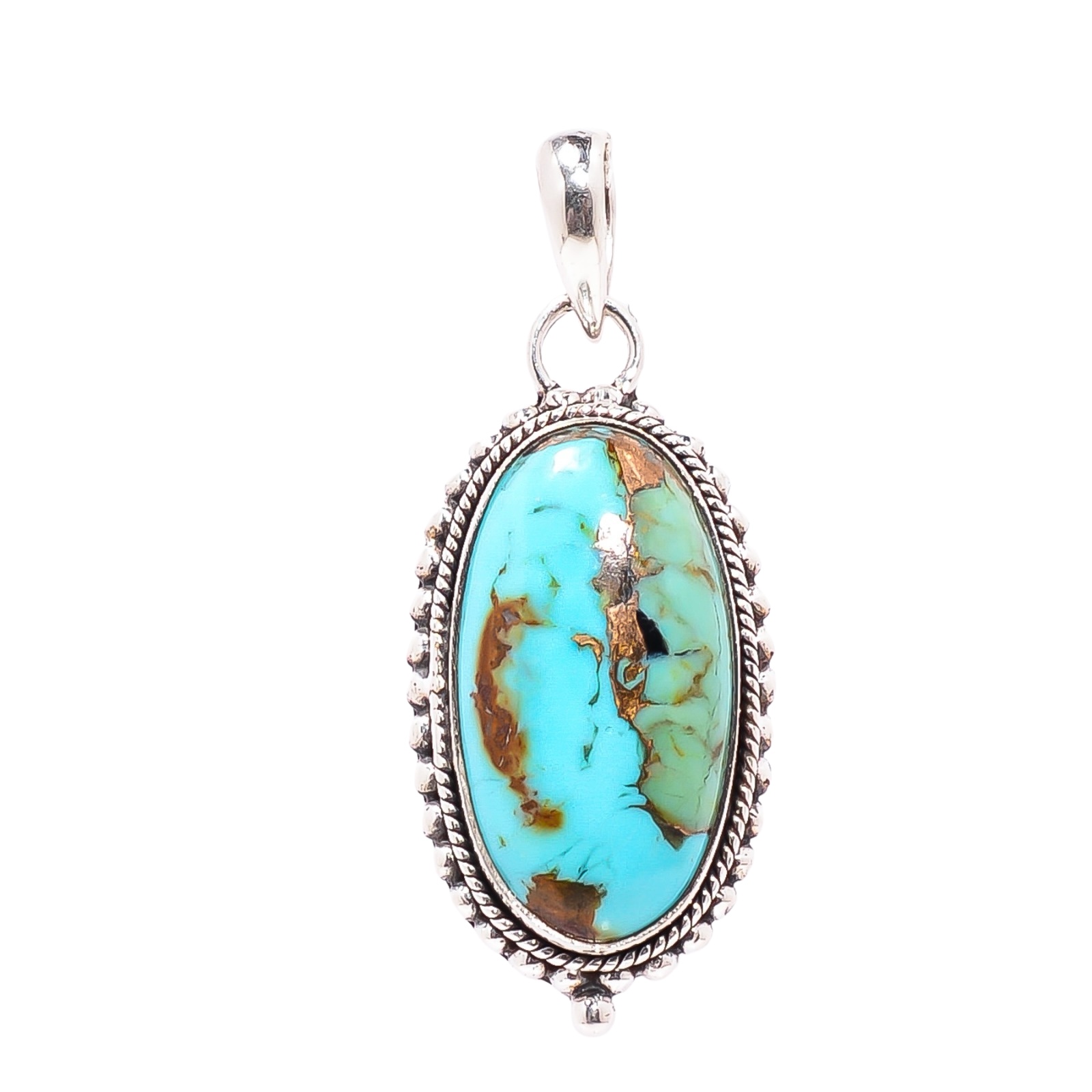 Copper Turquoise - Pilot Mountain 925 Solid Sterling Silver Pendant