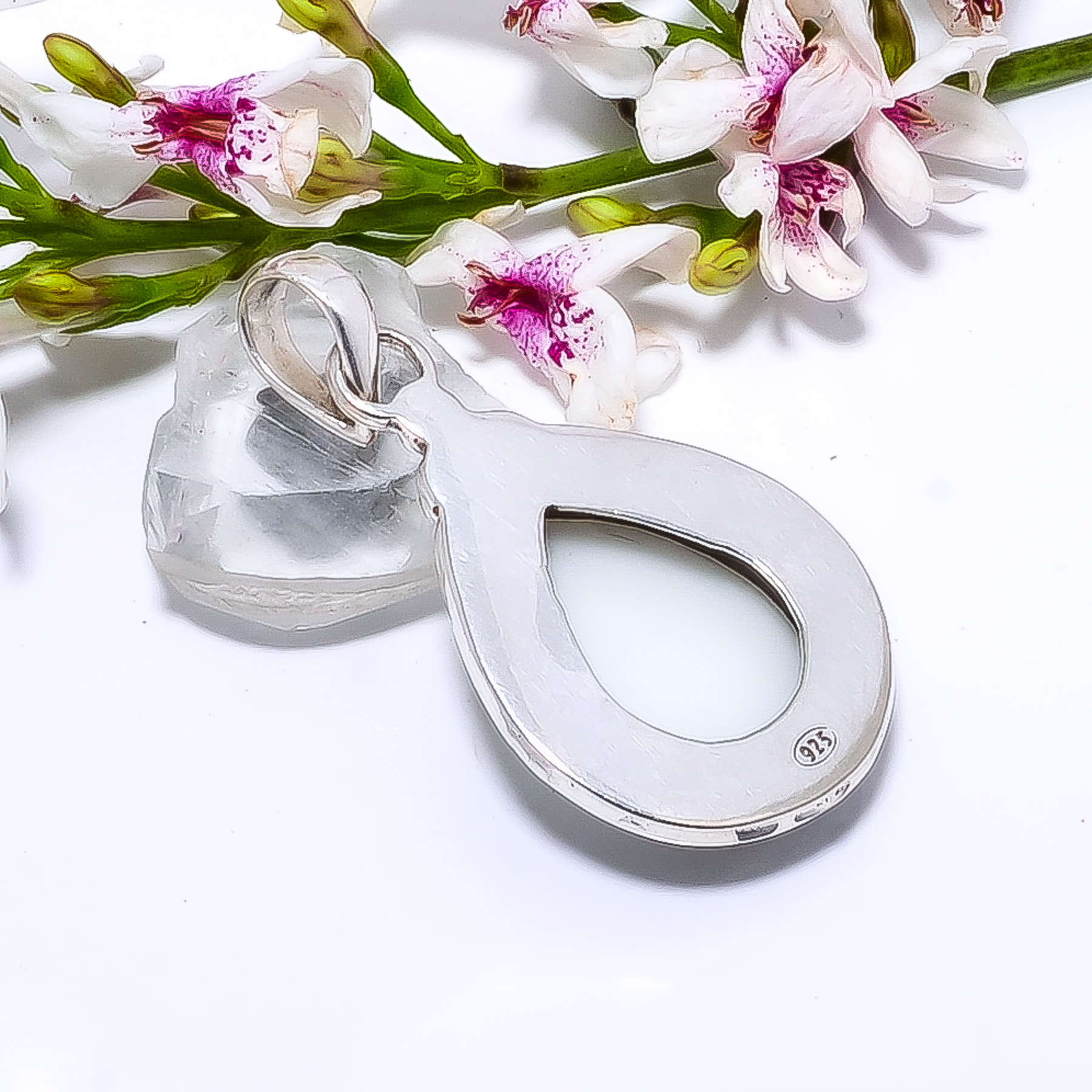 White Coral - Simulated 925 Solid Sterling Silver Pendant