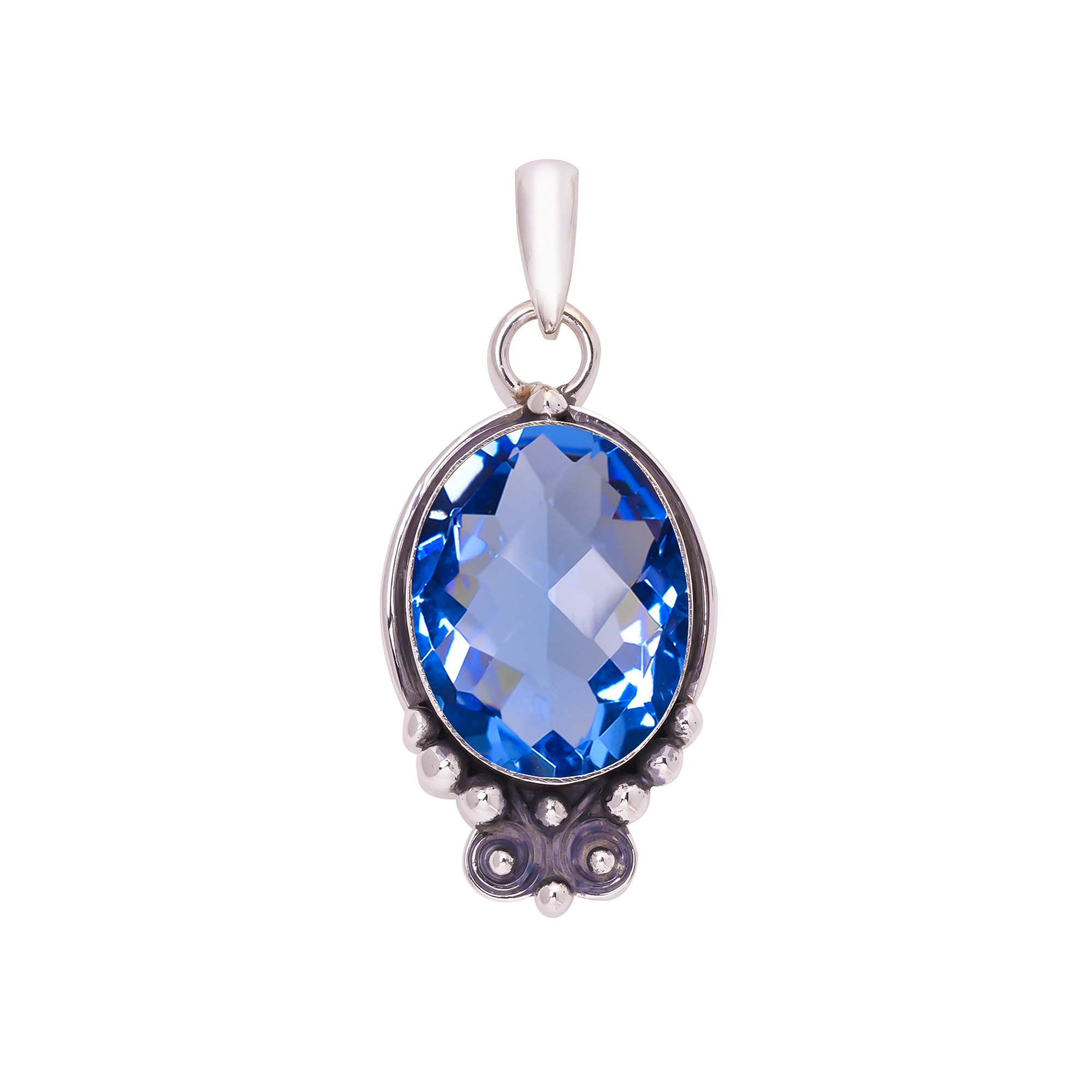 Tanzanite - Simulated 925 Solid Sterling Silver Pendant