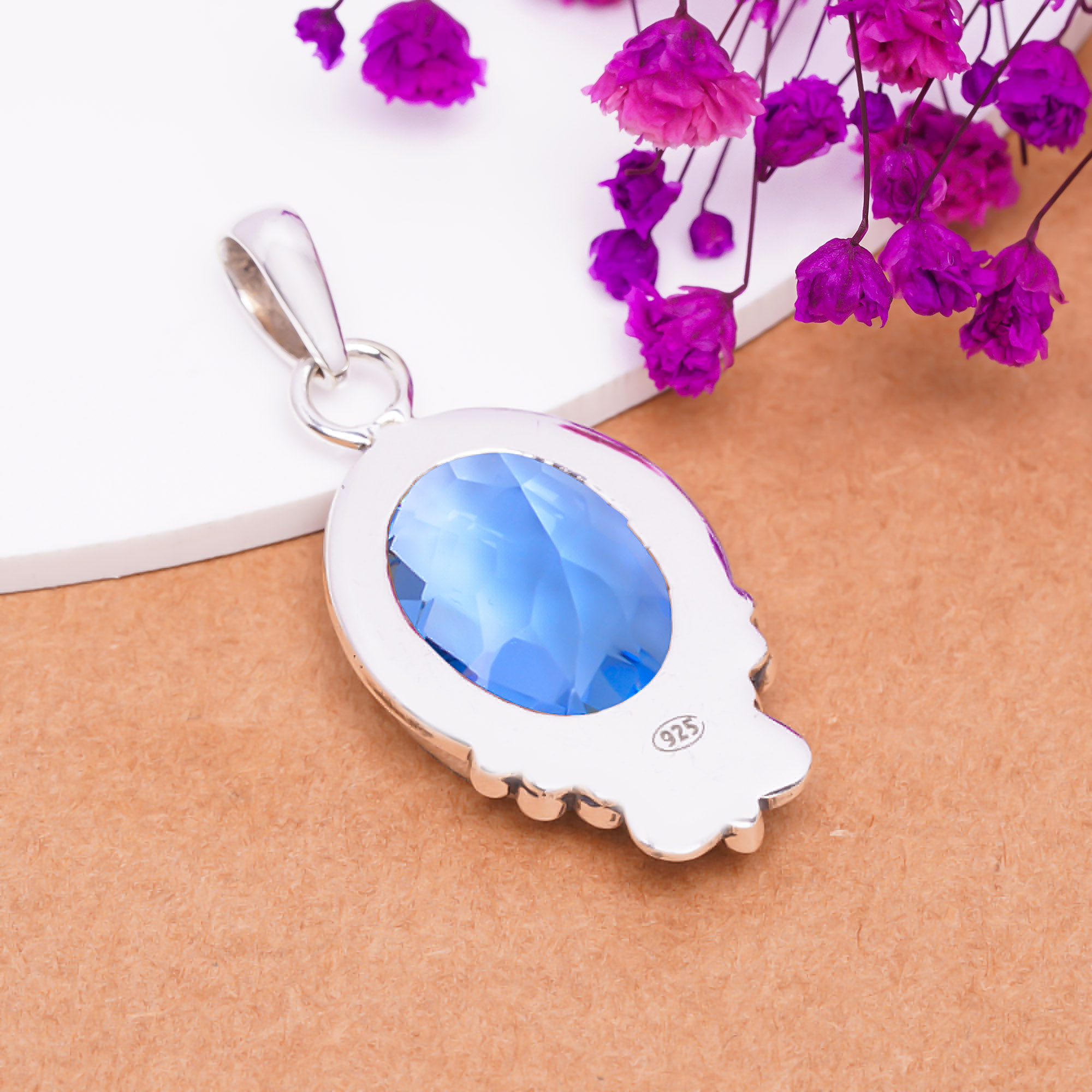 Tanzanite - Simulated 925 Solid Sterling Silver Pendant