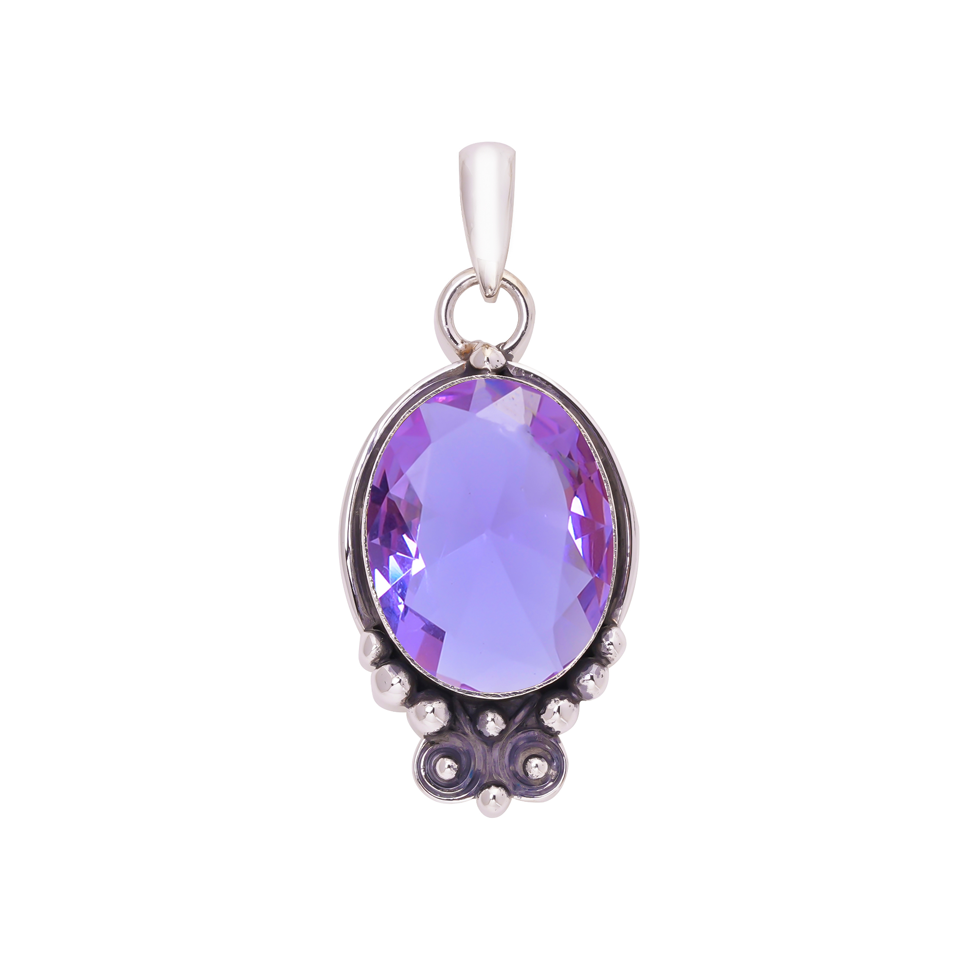 Colour Changing Alexandrite - Simulated 925 Solid Sterling Silver Pendant
