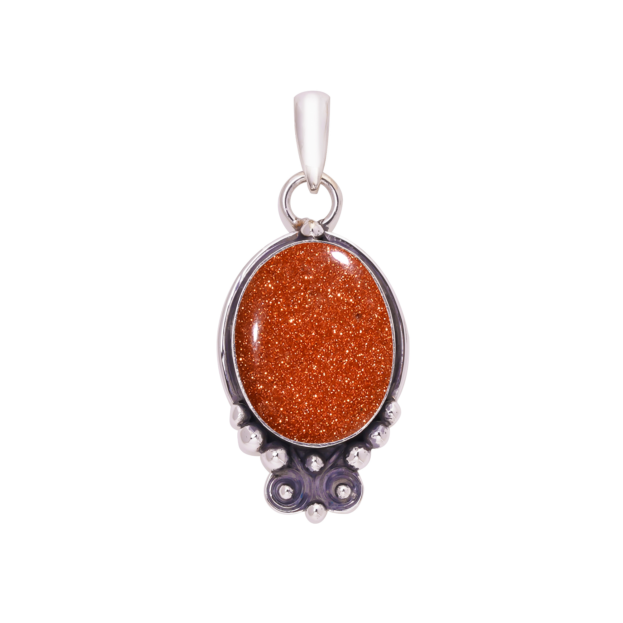 Golden Sunstone - Simulated 925 Solid Sterling Silver Pendant