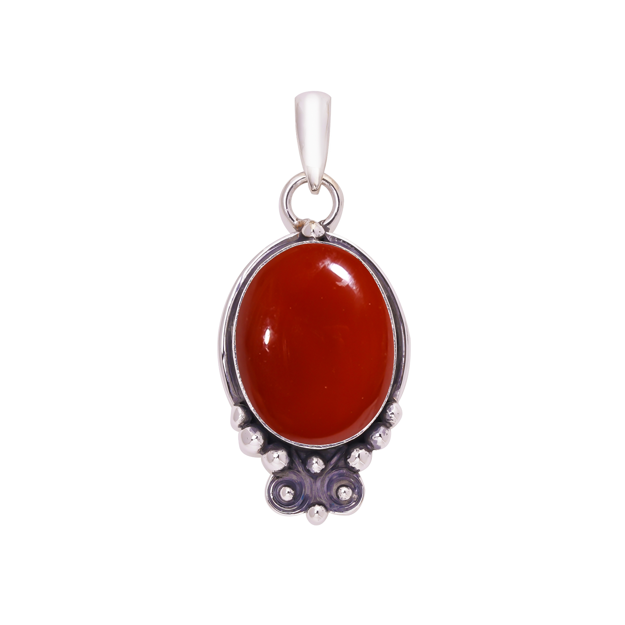 Red Onyx - Brazil 925 Solid Sterling Silver Pendant