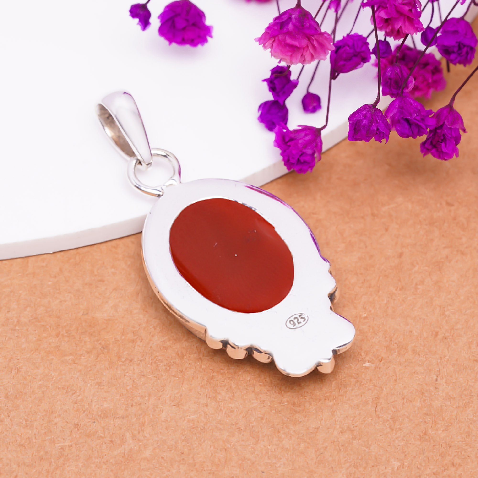 Red Onyx - Brazil 925 Solid Sterling Silver Pendant