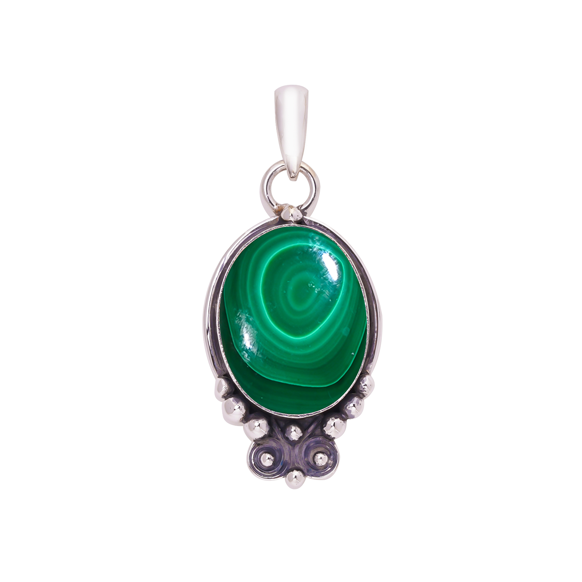 Malachite - Congo 925 Solid Sterling Silver Pendant