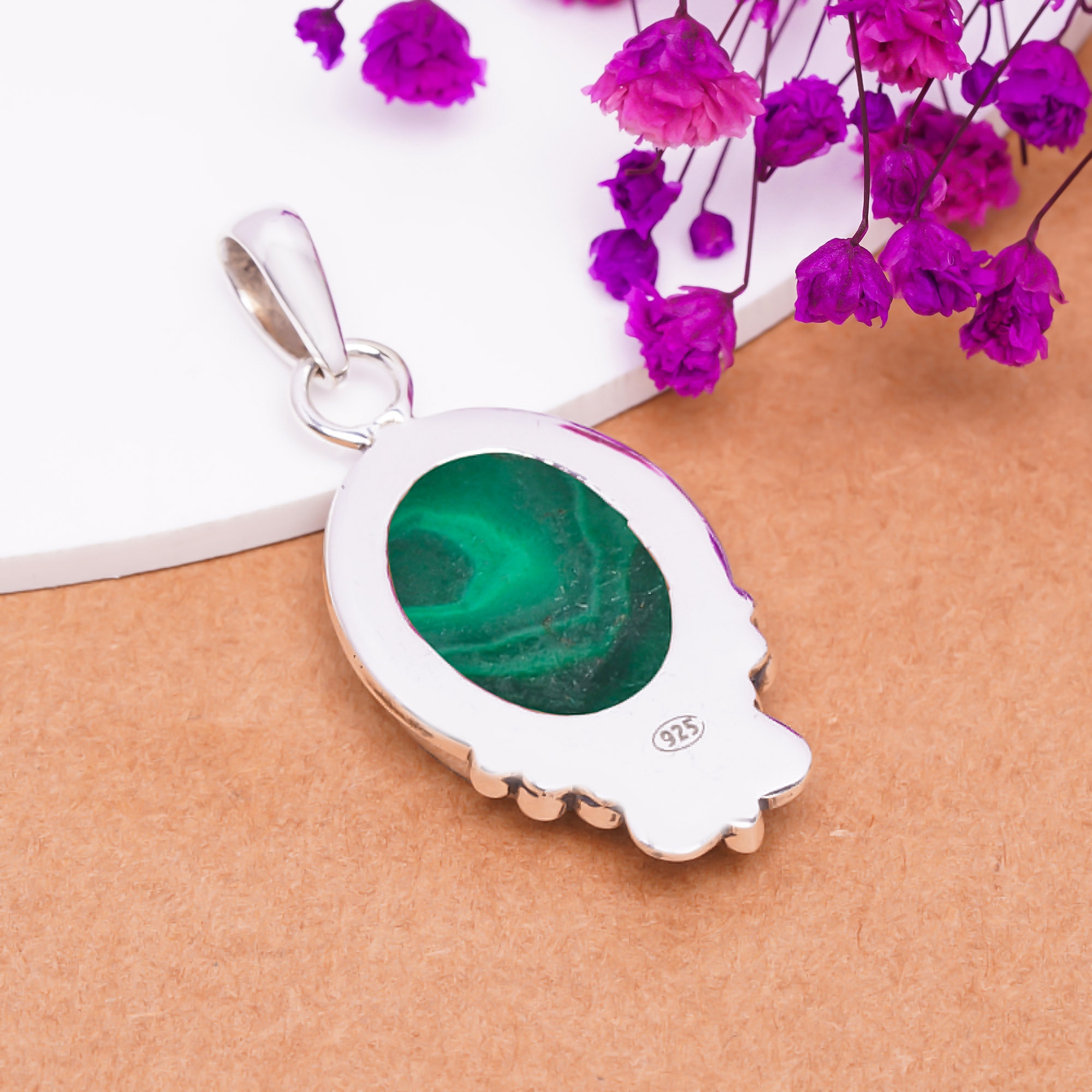 Malachite - Congo 925 Solid Sterling Silver Pendant