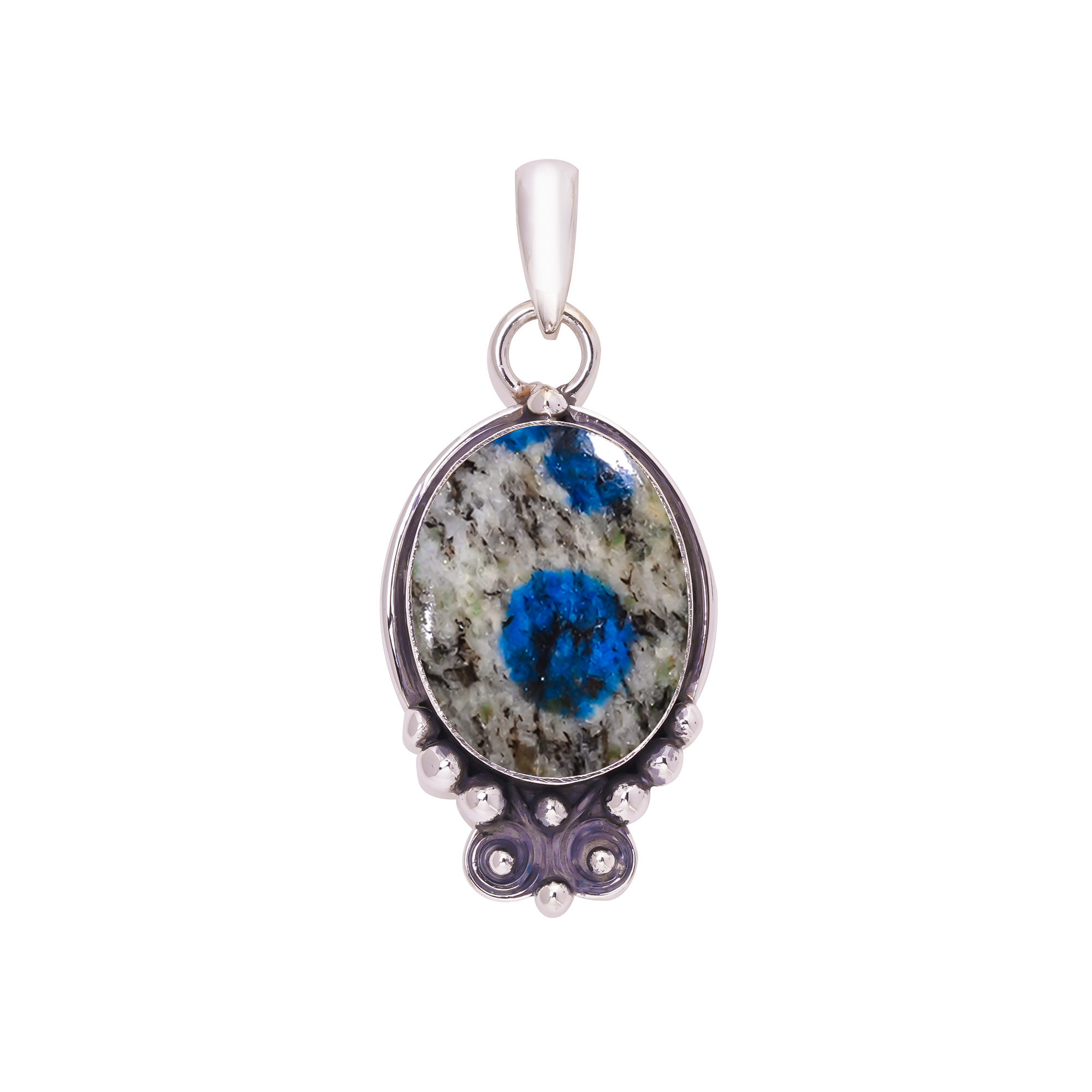 K2 Blue Azurite - Pakistan 925 Solid Sterling Silver Pendant