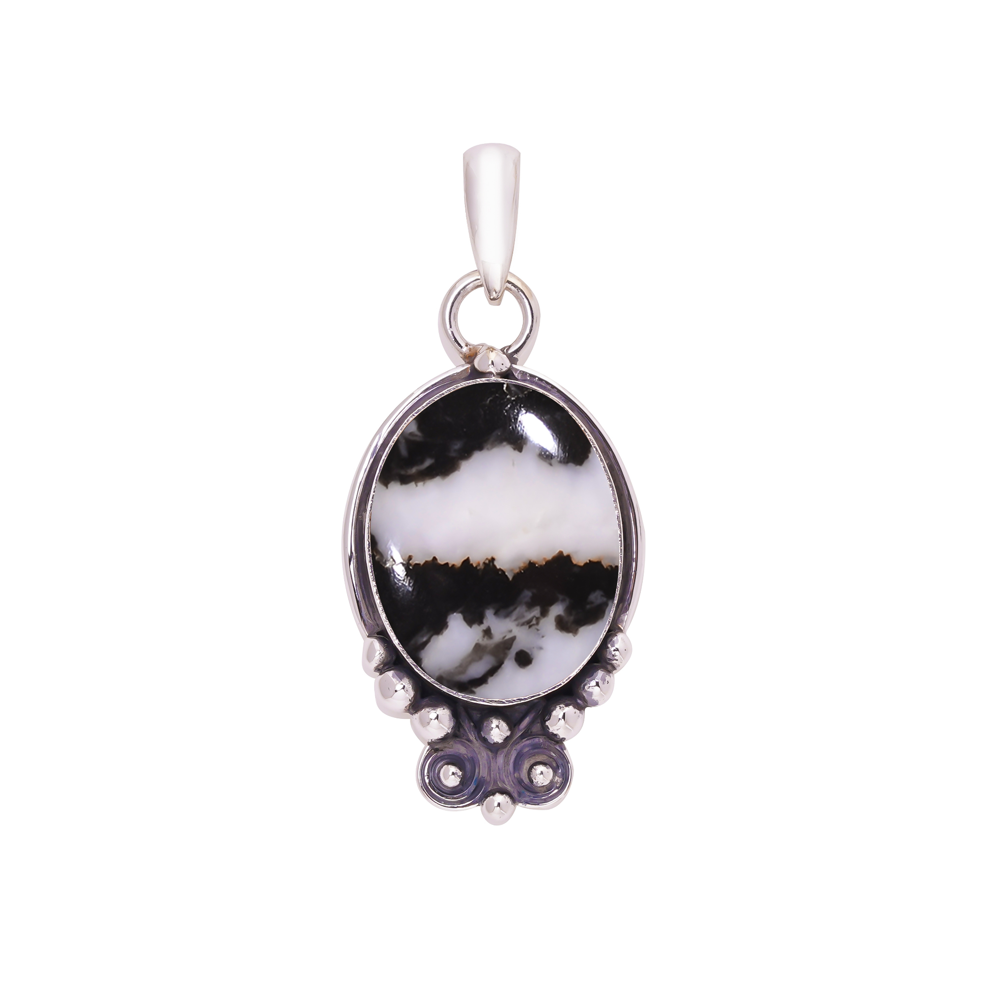 White Buffalo Turquoise - Nevada 925 Solid Sterling Silver Pendant