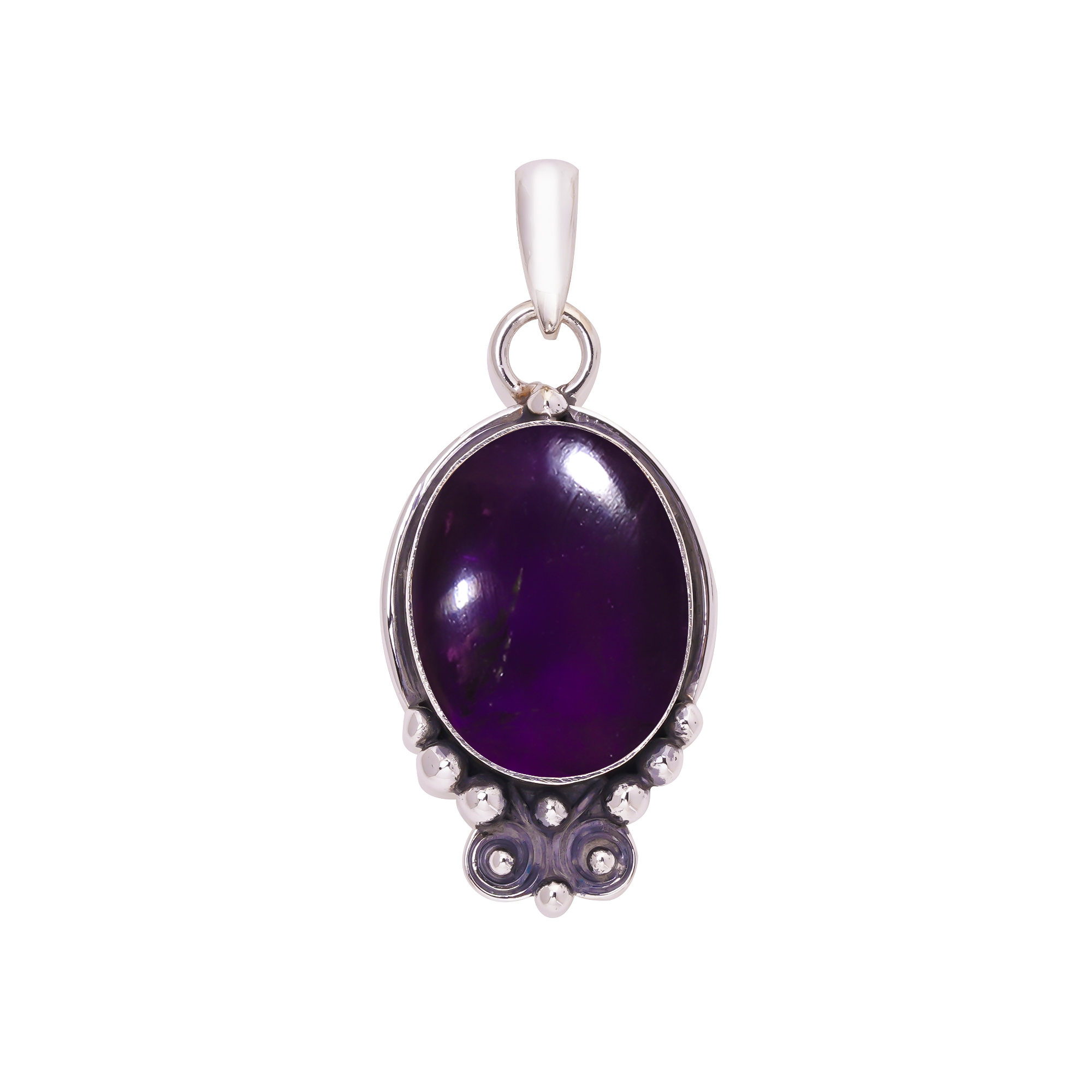 Purple Amethyst - Mashamba 925 Solid Sterling Silver Pendant