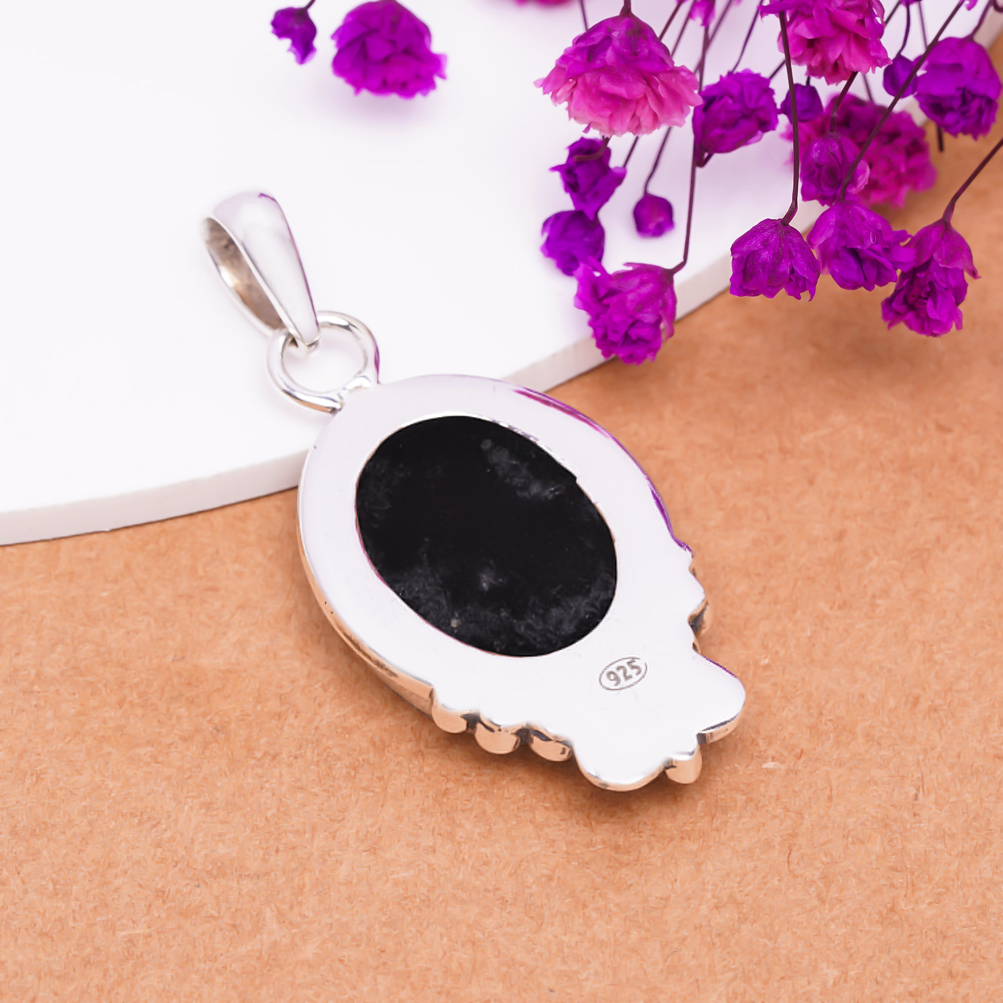Black Onyx - Brazil 925 Solid Sterling Silver Pendant
