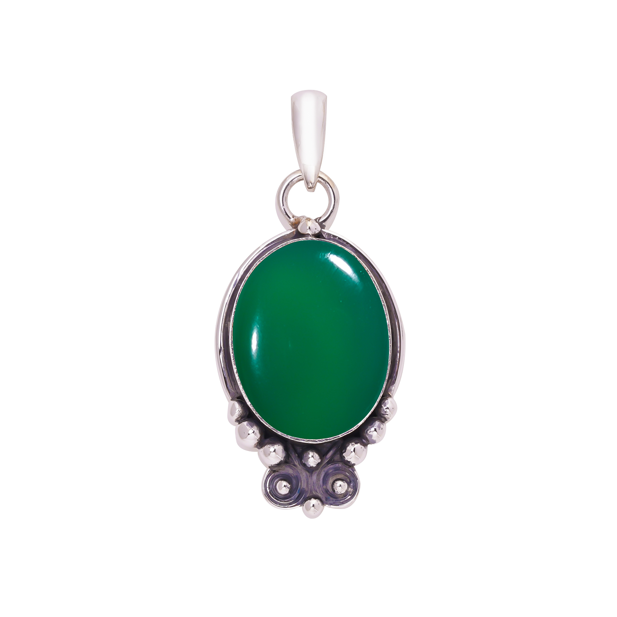 Green Onyx 925 Solid Sterling Silver Pendant