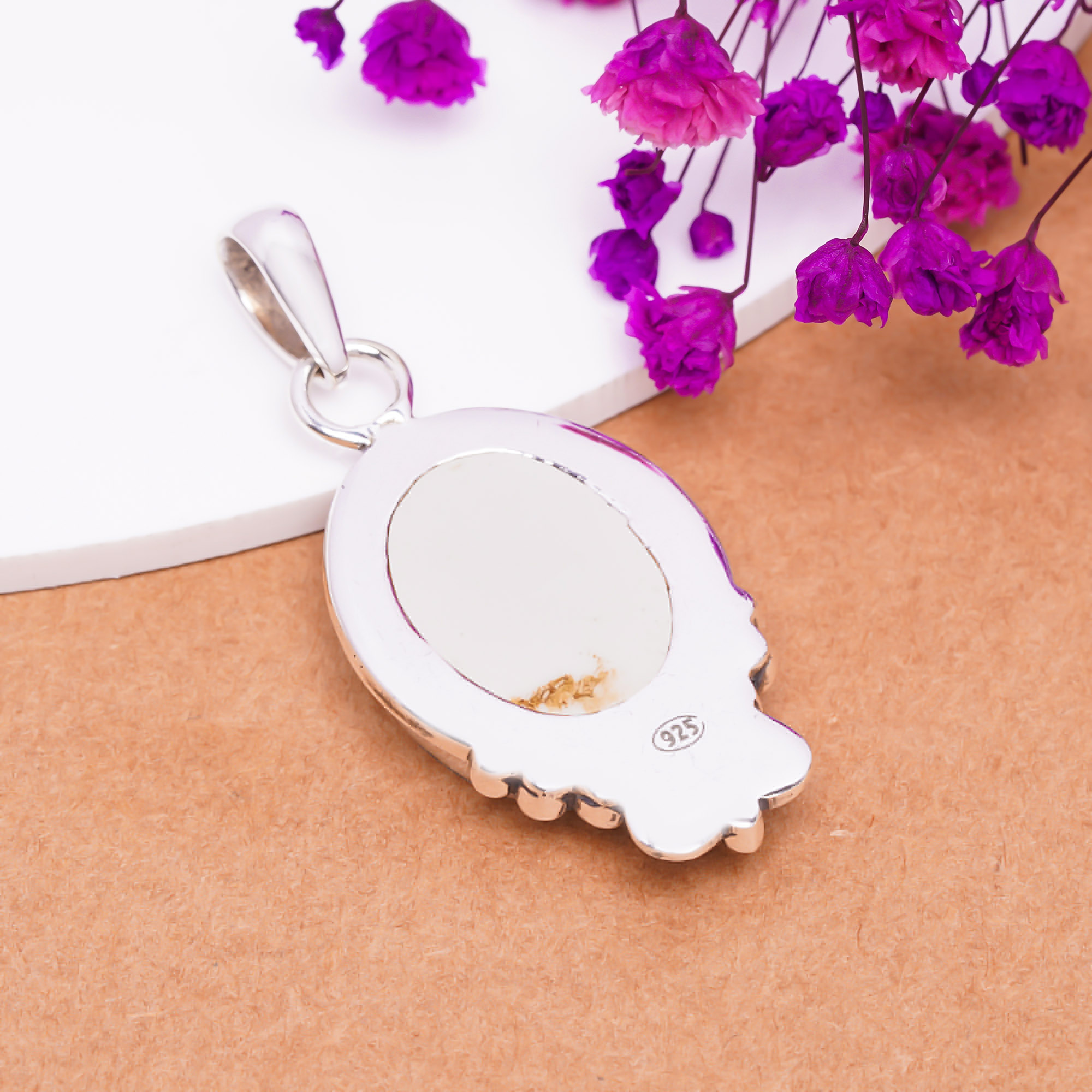 Mabe Pearl - Simulated 925 Solid Sterling Silver Pendant