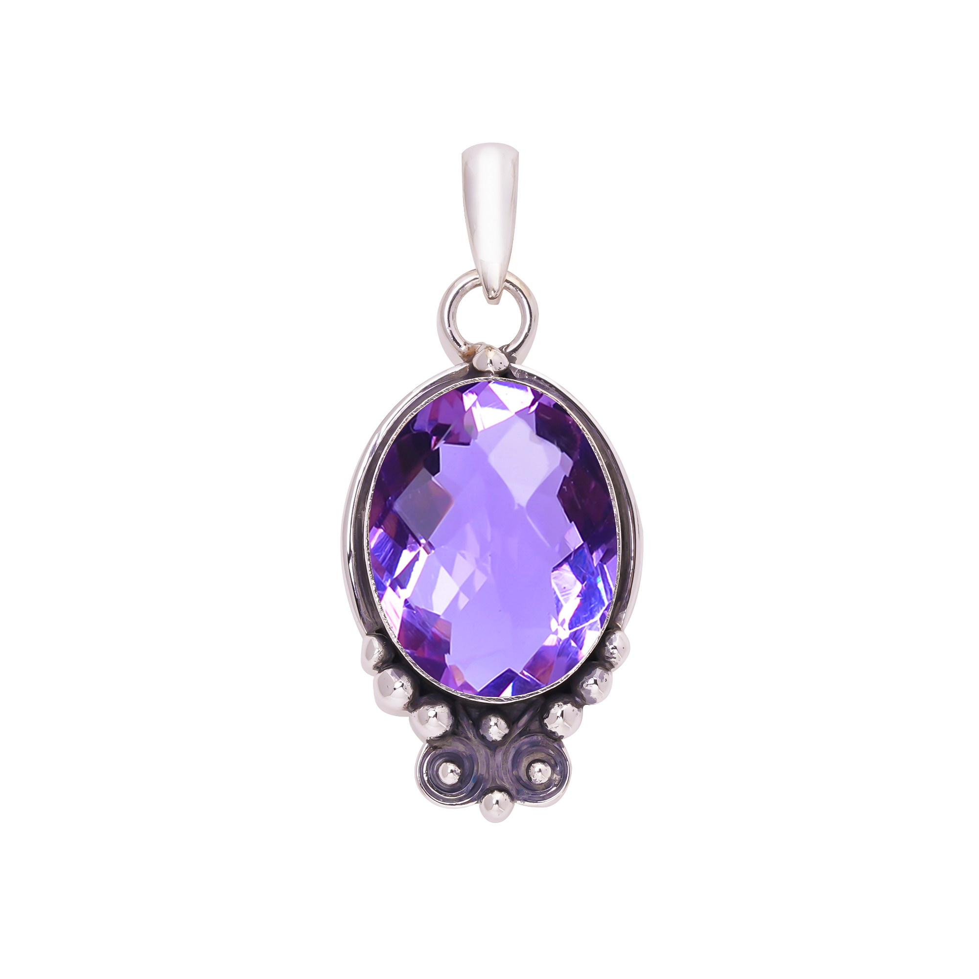 Colour Changing Alexandrite - Simulated 925 Solid Sterling Silver Pendant