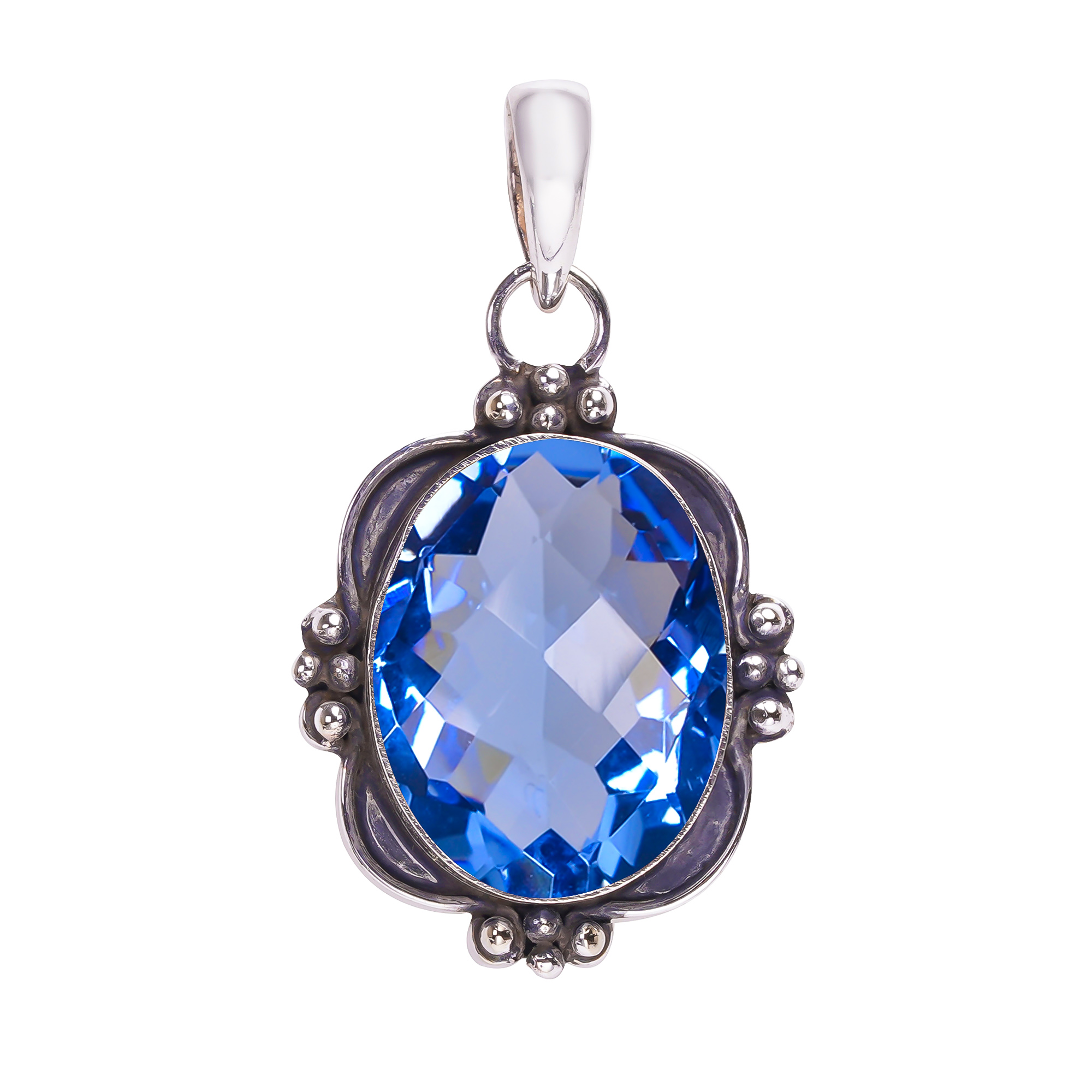 Tanzanite - Simulated 925 Solid Sterling Silver Pendant