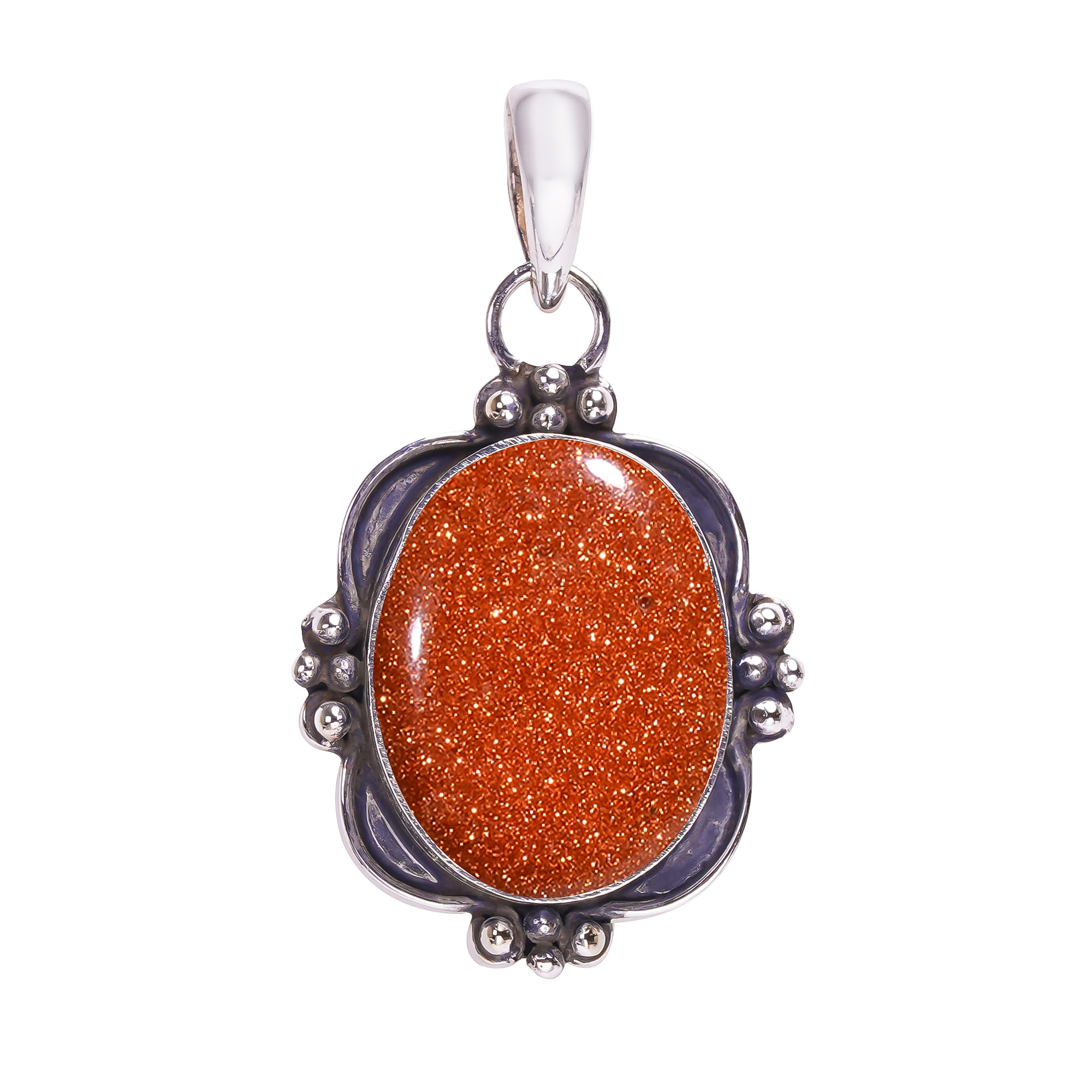 Golden Sunstone - Simulated 925 Solid Sterling Silver Pendant