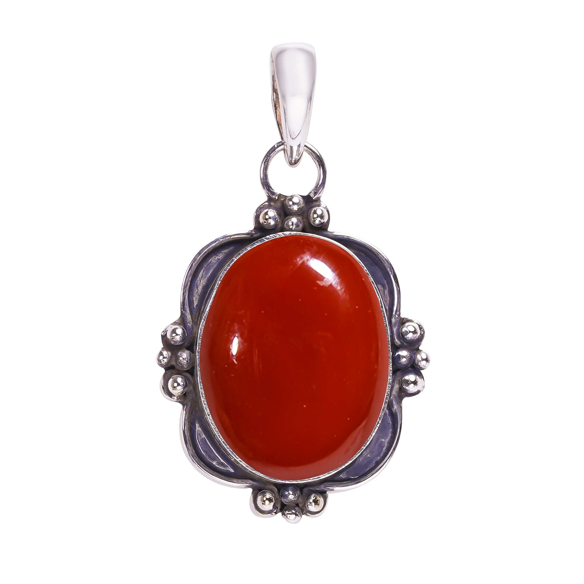 Red Onyx - Brazil 925 Solid Sterling Silver Pendant