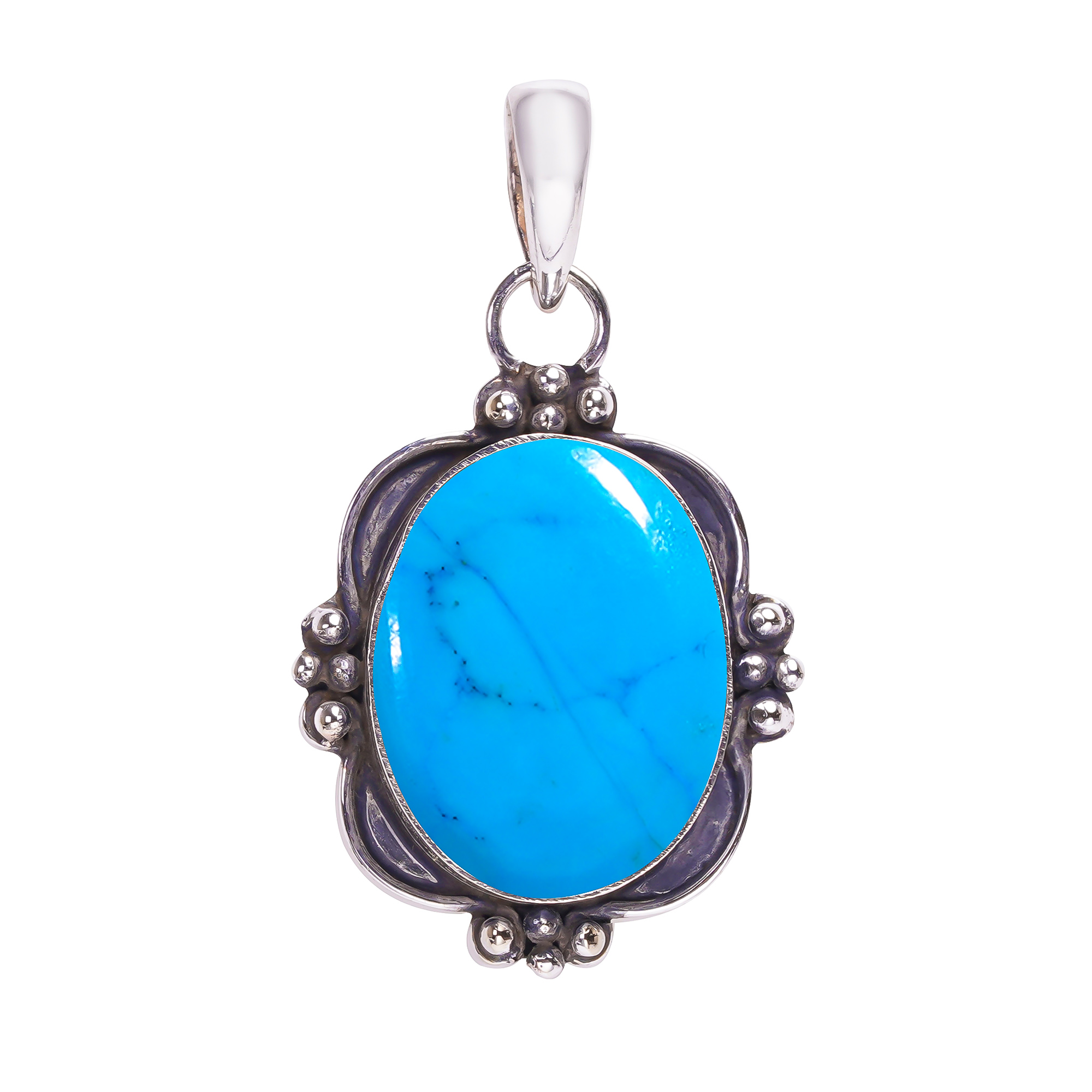Magnesite Turquoise 925 Solid Sterling Silver Pendant