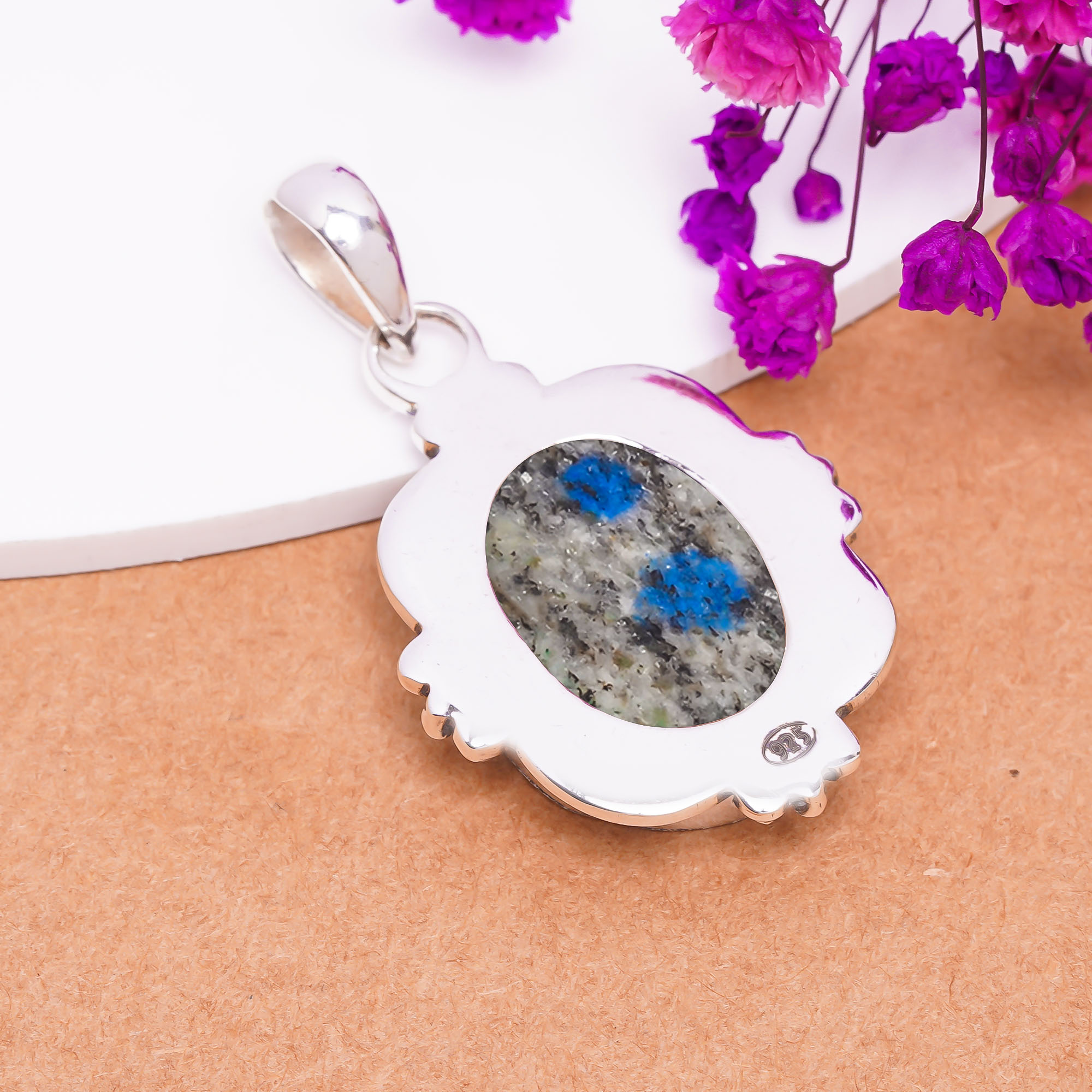 K2 Blue Azurite - Pakistan 925 Solid Sterling Silver Pendant