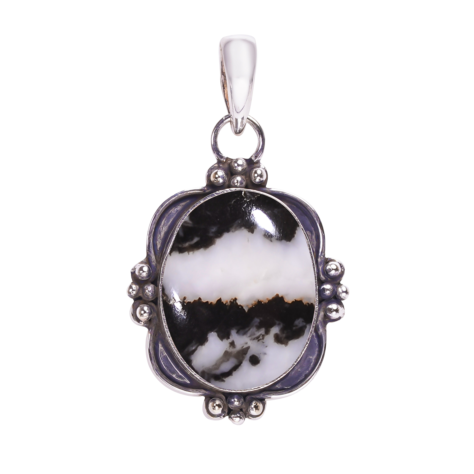 White Buffalo Turquoise - Nevada 925 Solid Sterling Silver Pendant