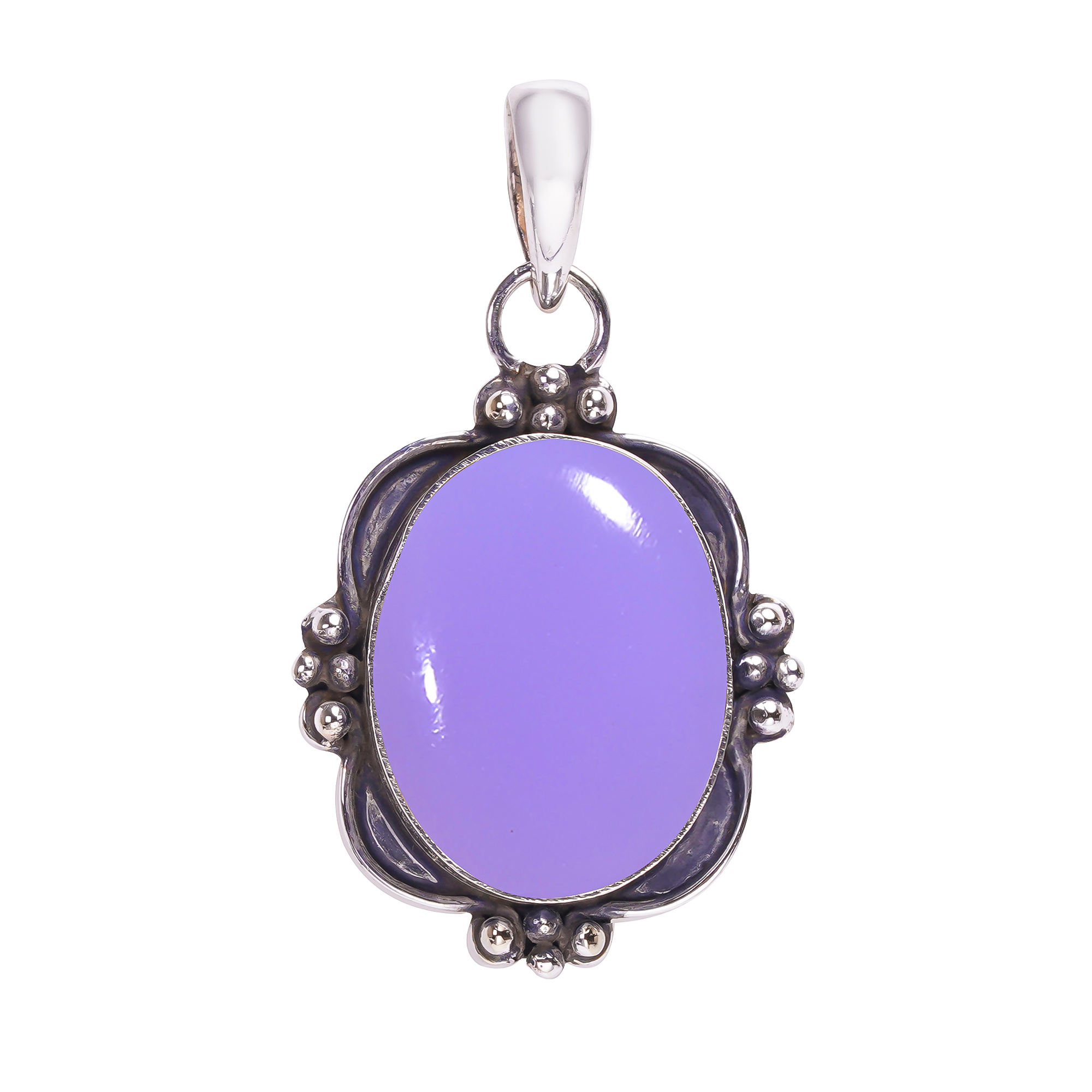 Aqua Chalcedony - Simulated 925 Solid Sterling Silver Pendant